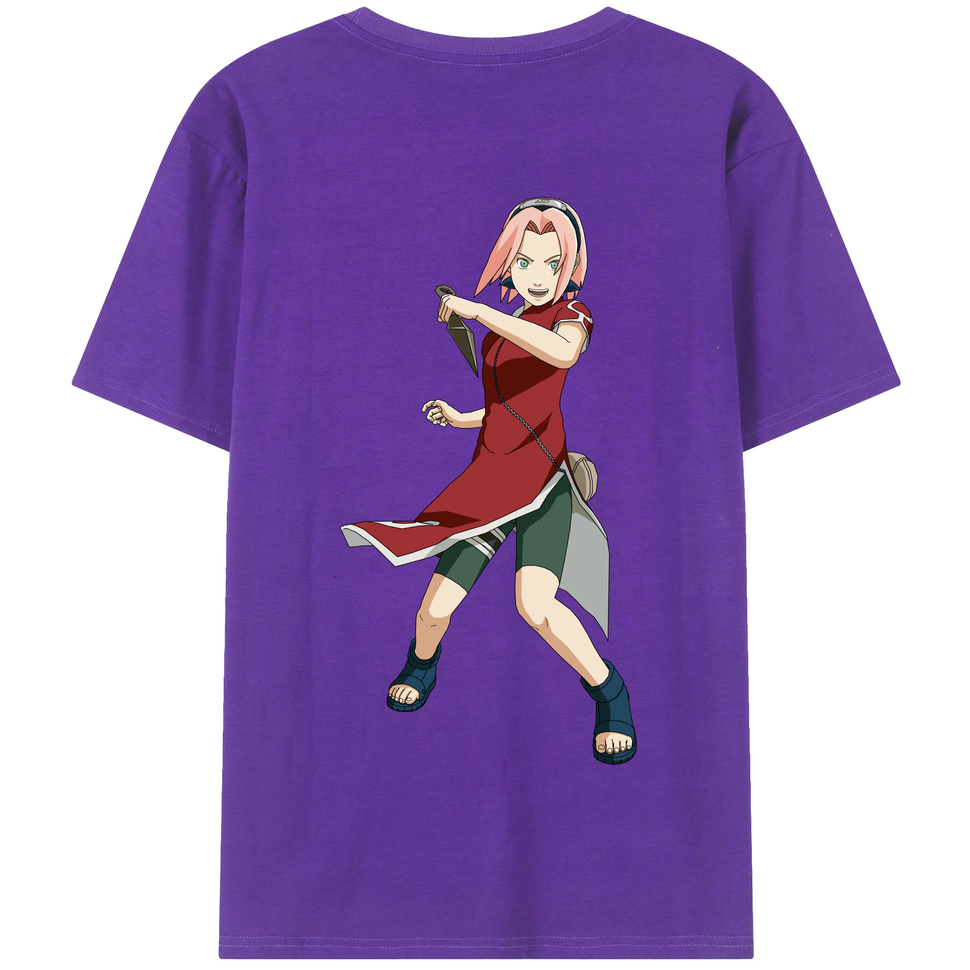 （画像用） NARUTO -ナルト- 春野サクラ Haruno Sakura 綿100％半袖Tシャツ（背面プリント）
