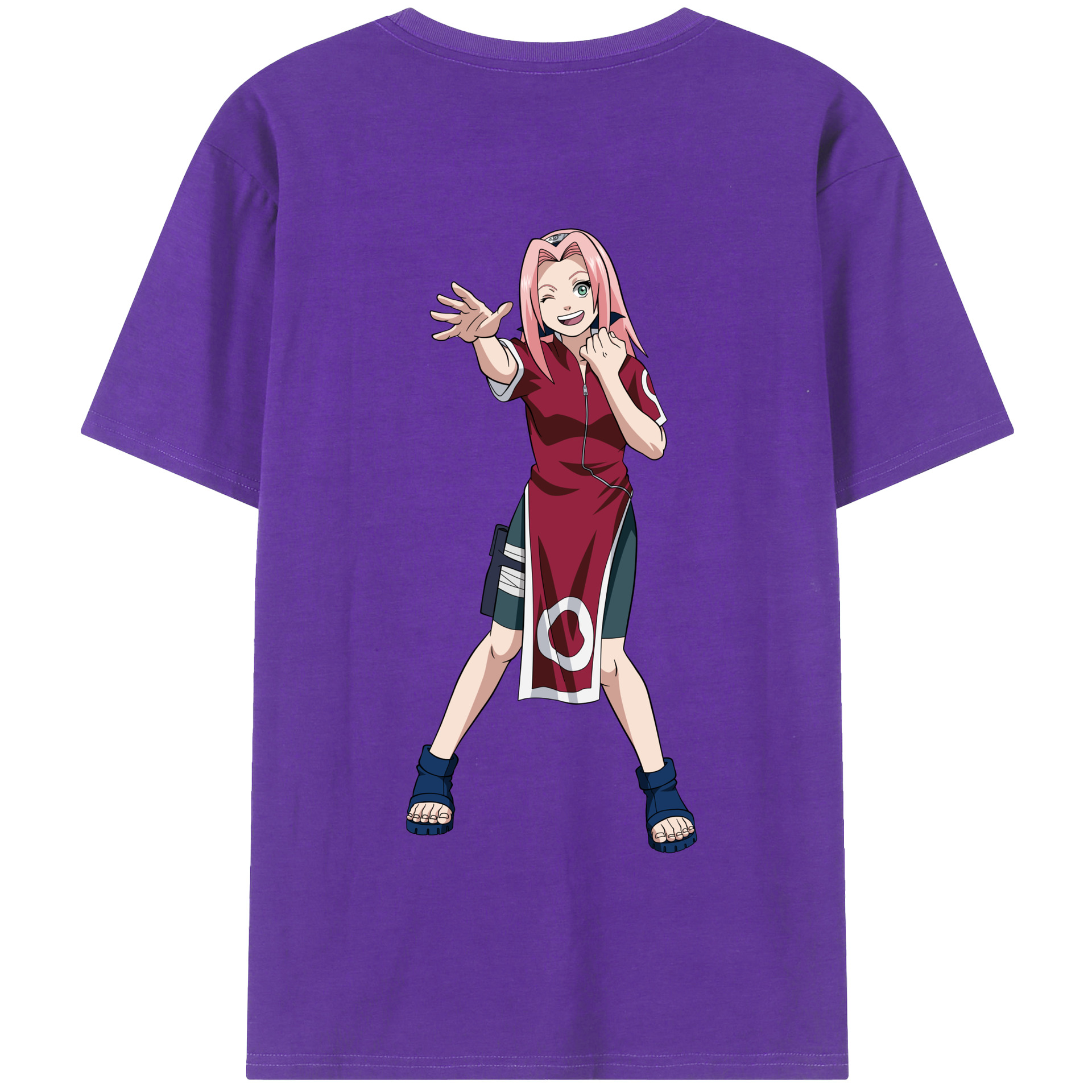 （画像用） NARUTO -ナルト- 春野サクラ Haruno Sakura 綿100％半袖Tシャツ（背面プリント）