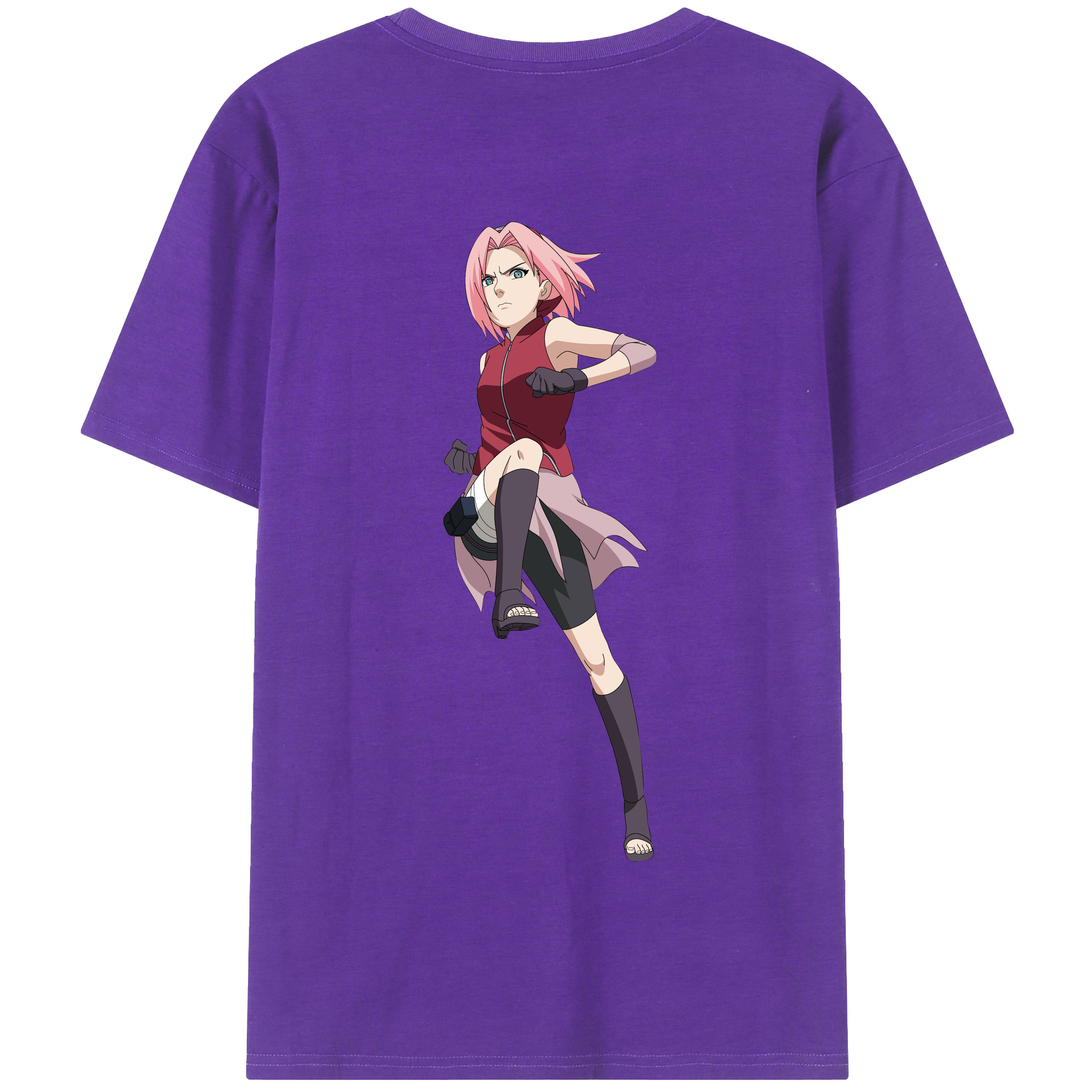 （画像用） NARUTO -ナルト- 春野サクラ Haruno Sakura 綿100％半袖Tシャツ（背面プリント）