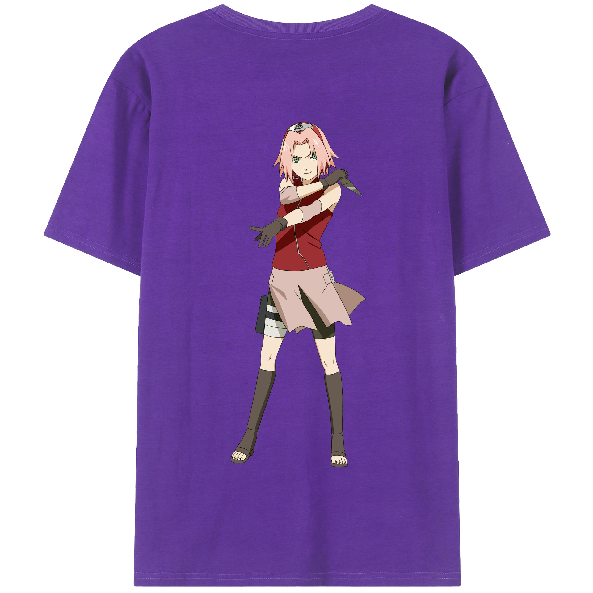 （画像用） NARUTO -ナルト- 春野サクラ Haruno Sakura 綿100％半袖Tシャツ（背面プリント）
