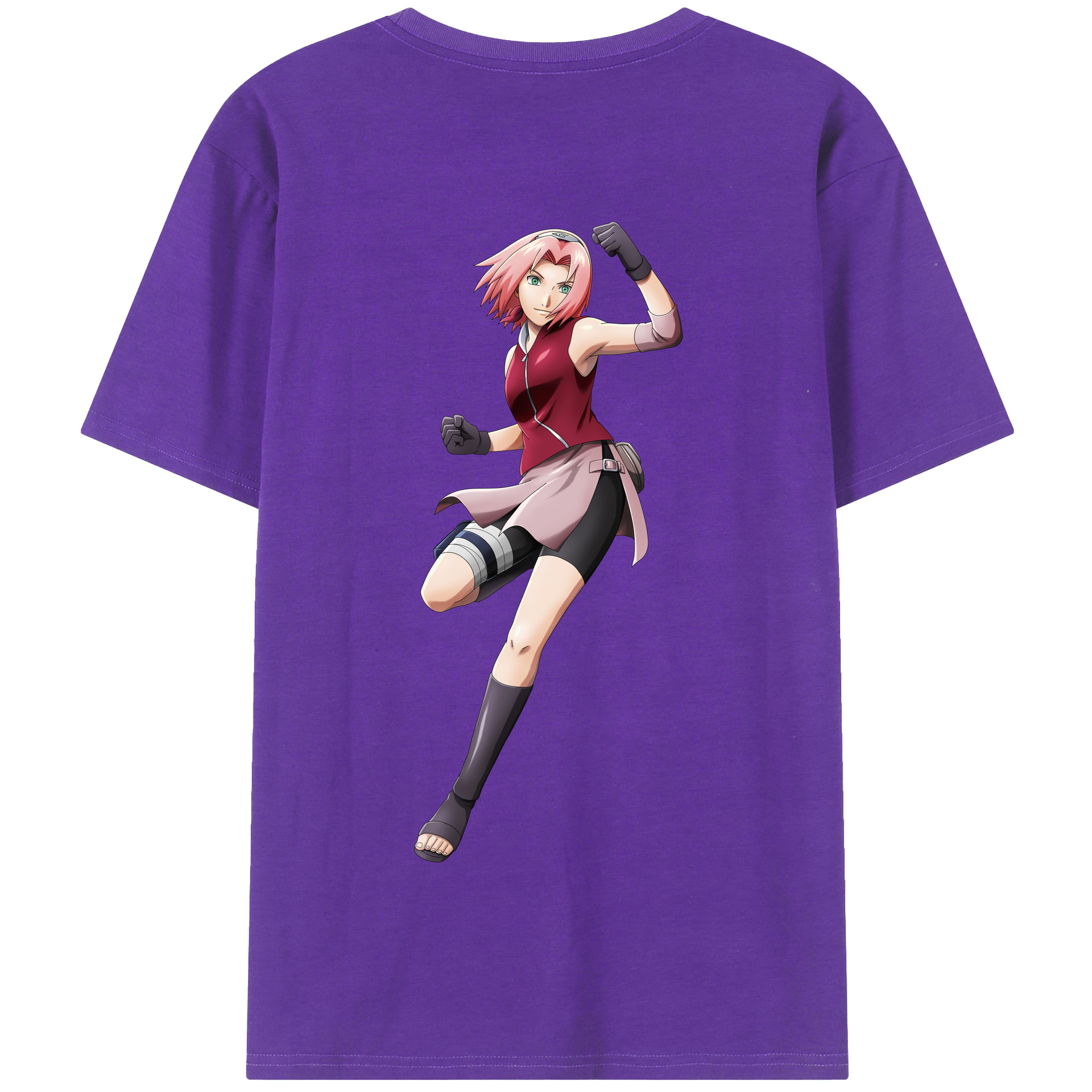 （画像用） NARUTO -ナルト- 春野サクラ Haruno Sakura 綿100％半袖Tシャツ（背面プリント）