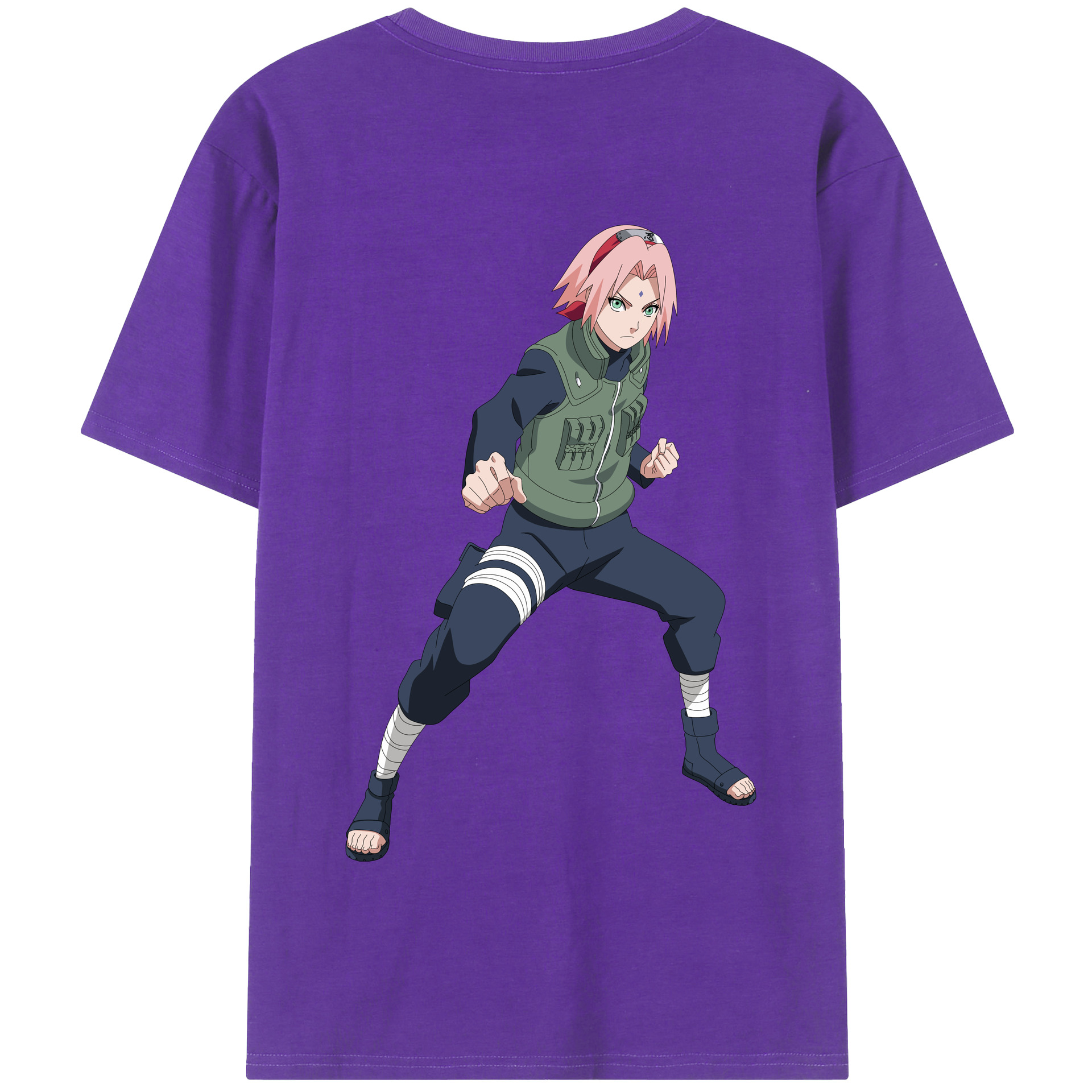 （画像用） NARUTO -ナルト- 春野サクラ Haruno Sakura 綿100％半袖Tシャツ（背面プリント）