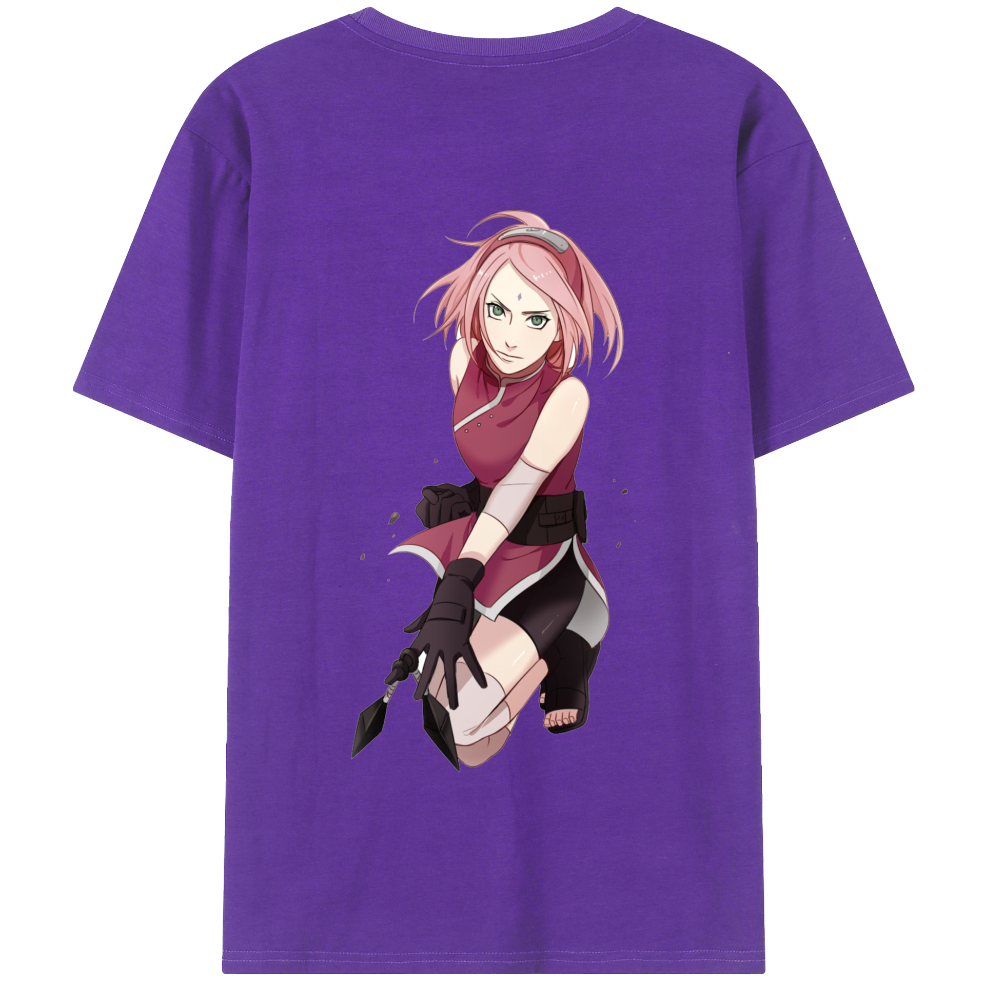 （画像用） NARUTO -ナルト- 春野サクラ Haruno Sakura 綿100％半袖Tシャツ（背面プリント）
