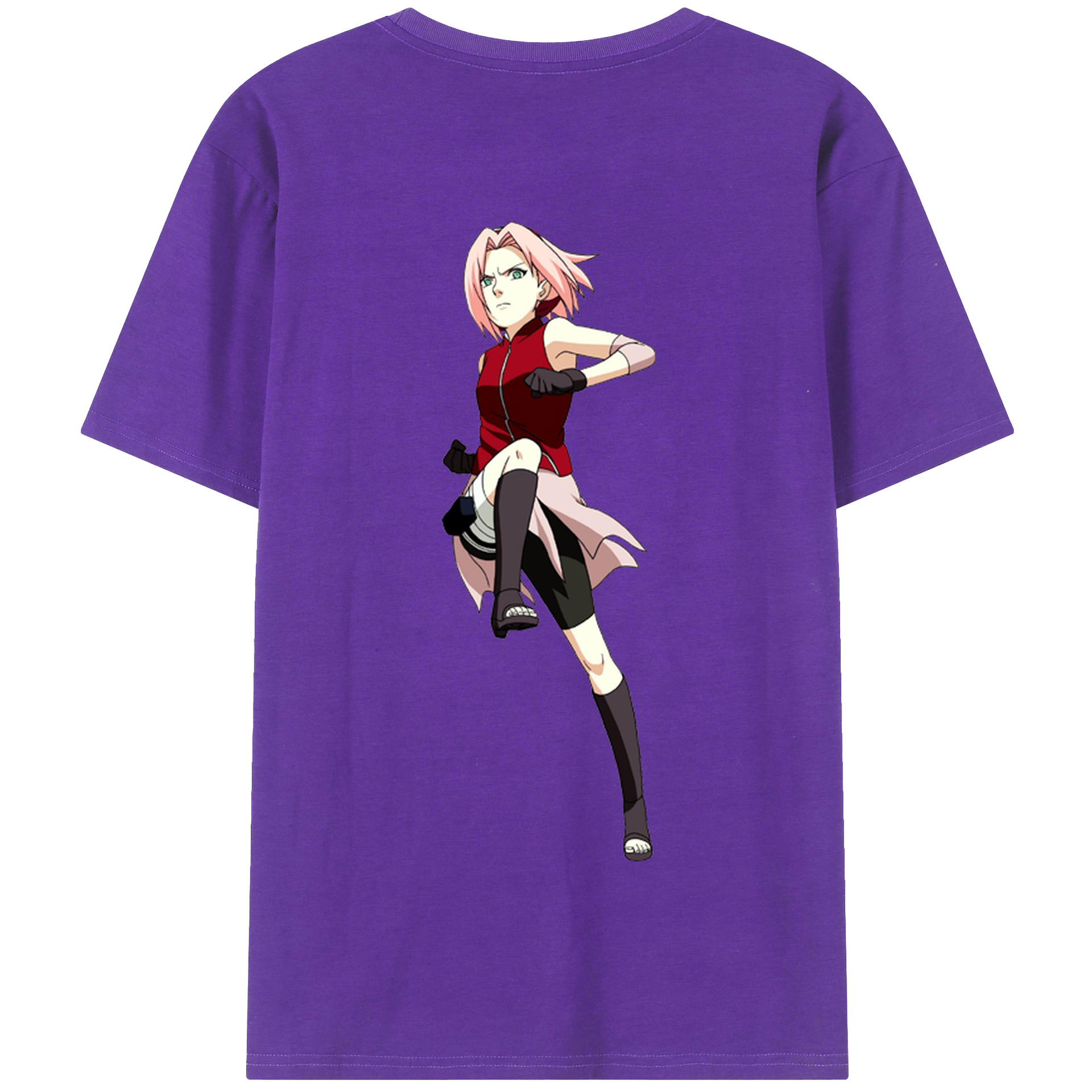 （画像用） NARUTO -ナルト- 春野サクラ Haruno Sakura 綿100％半袖Tシャツ（背面プリント）
