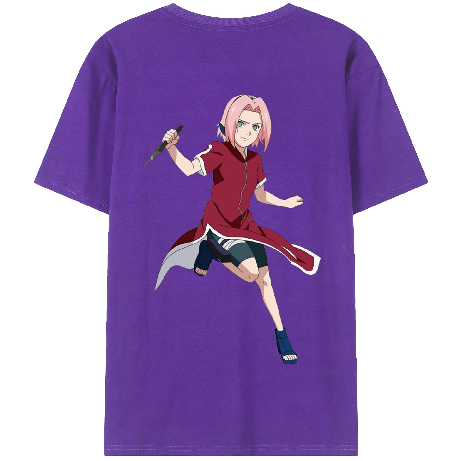 （画像用） NARUTO -ナルト- 春野サクラ Haruno Sakura 綿100％半袖Tシャツ（背面プリント）