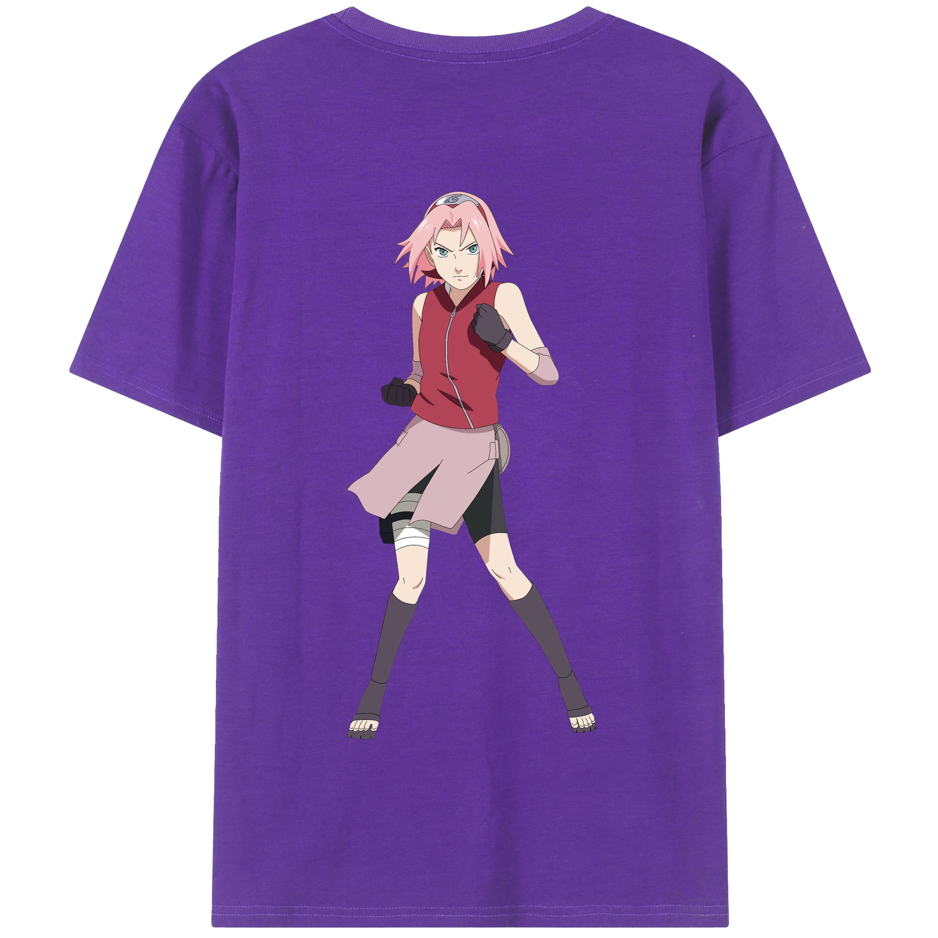 （画像用） NARUTO -ナルト- 春野サクラ Haruno Sakura 綿100％半袖Tシャツ（背面プリント）