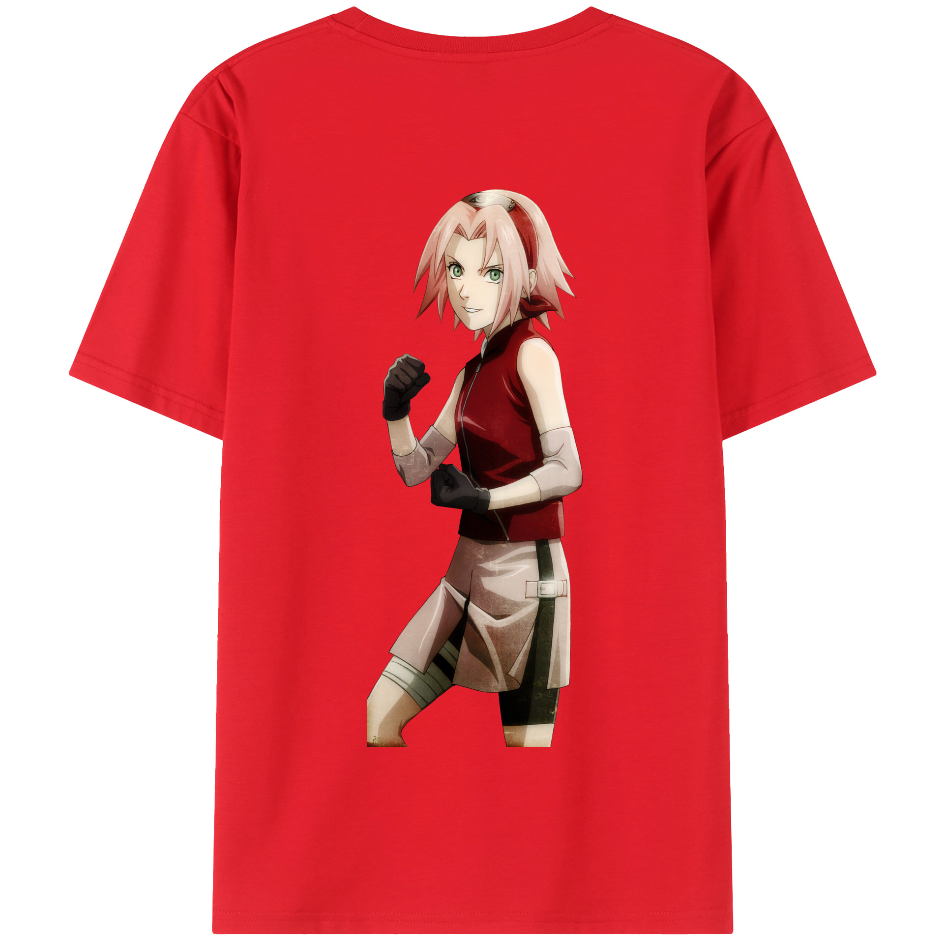 （画像用） NARUTO -ナルト- 春野サクラ Haruno Sakura 綿100％半袖Tシャツ（背面プリント）