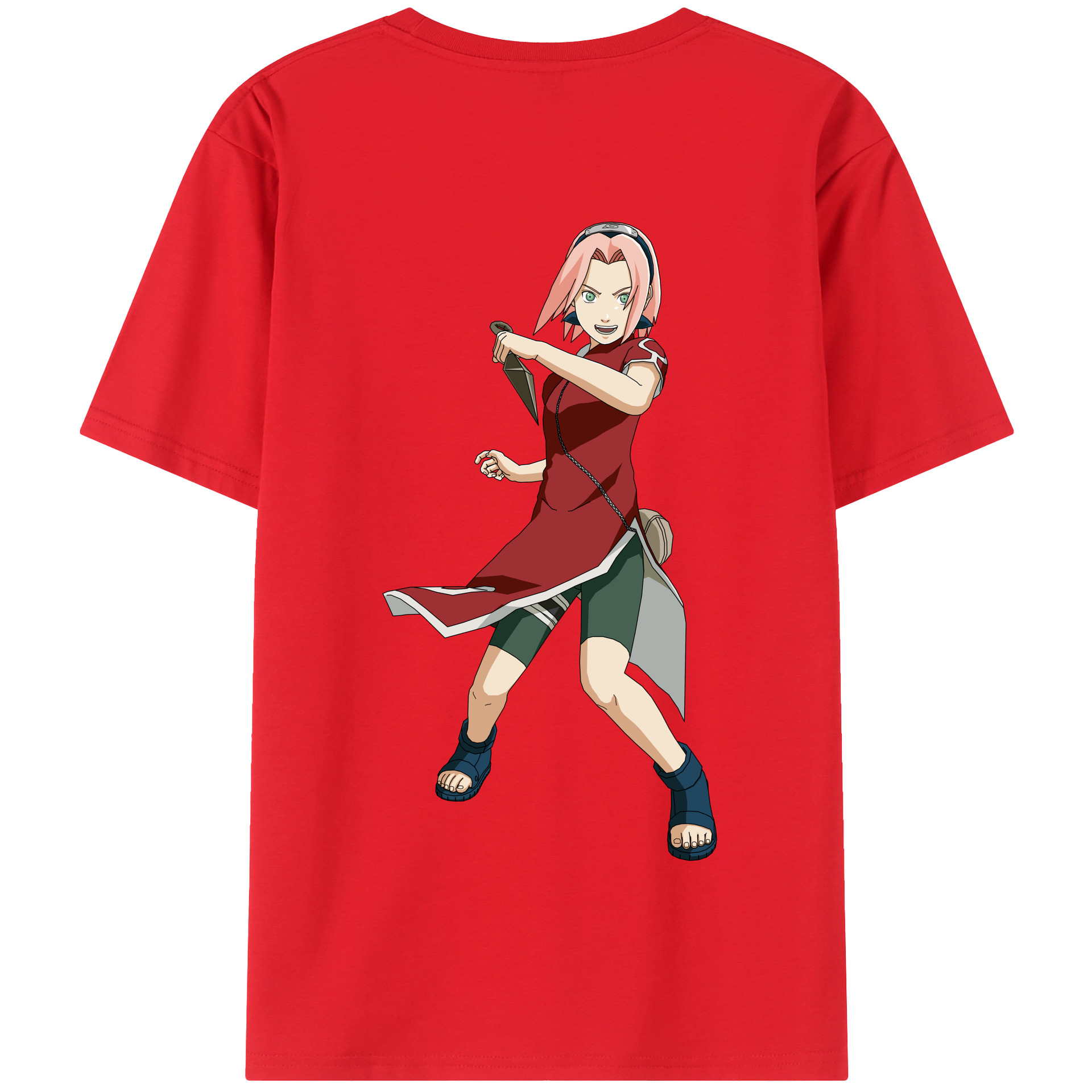（画像用） NARUTO -ナルト- 春野サクラ Haruno Sakura 綿100％半袖Tシャツ（背面プリント）