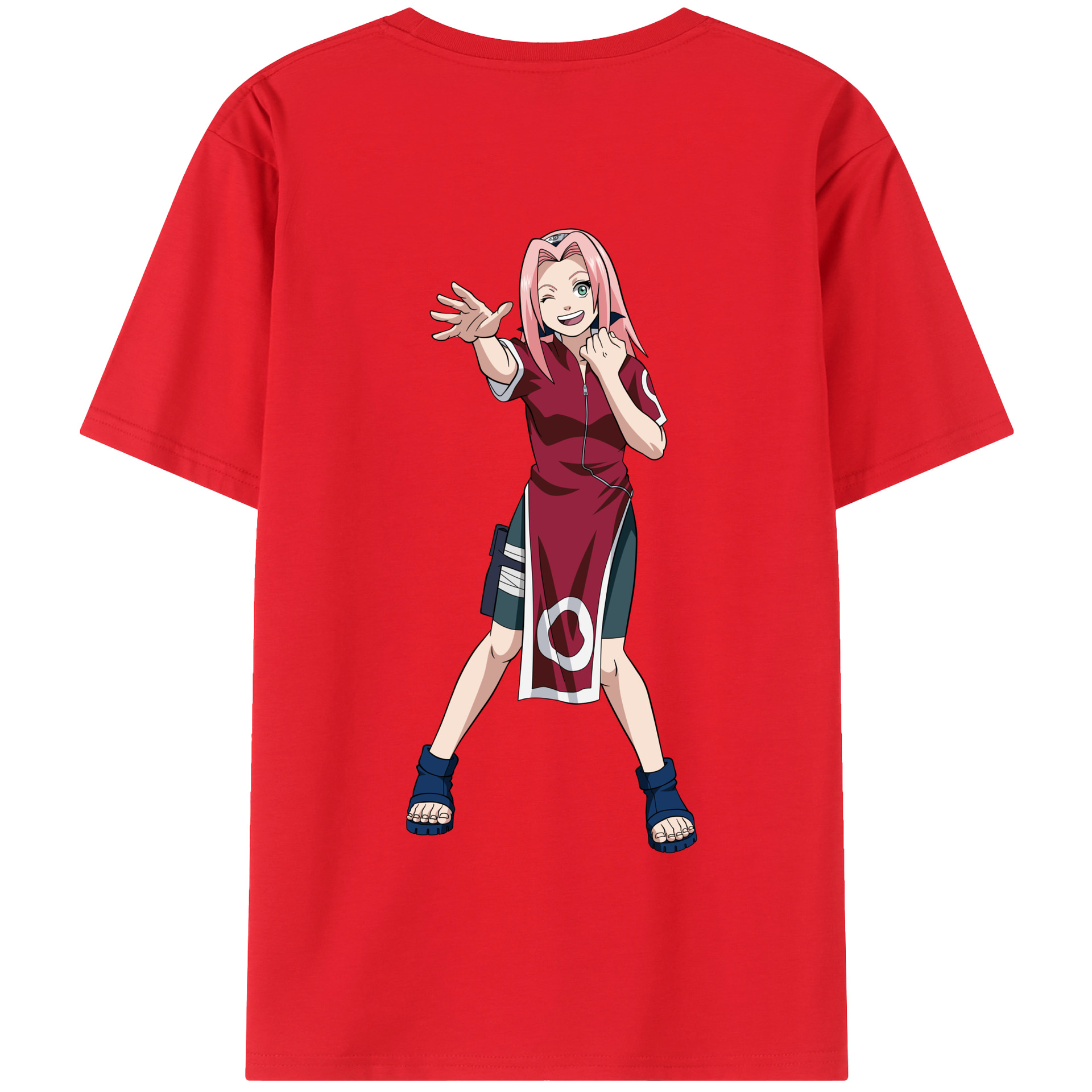 （画像用） NARUTO -ナルト- 春野サクラ Haruno Sakura 綿100％半袖Tシャツ（背面プリント）