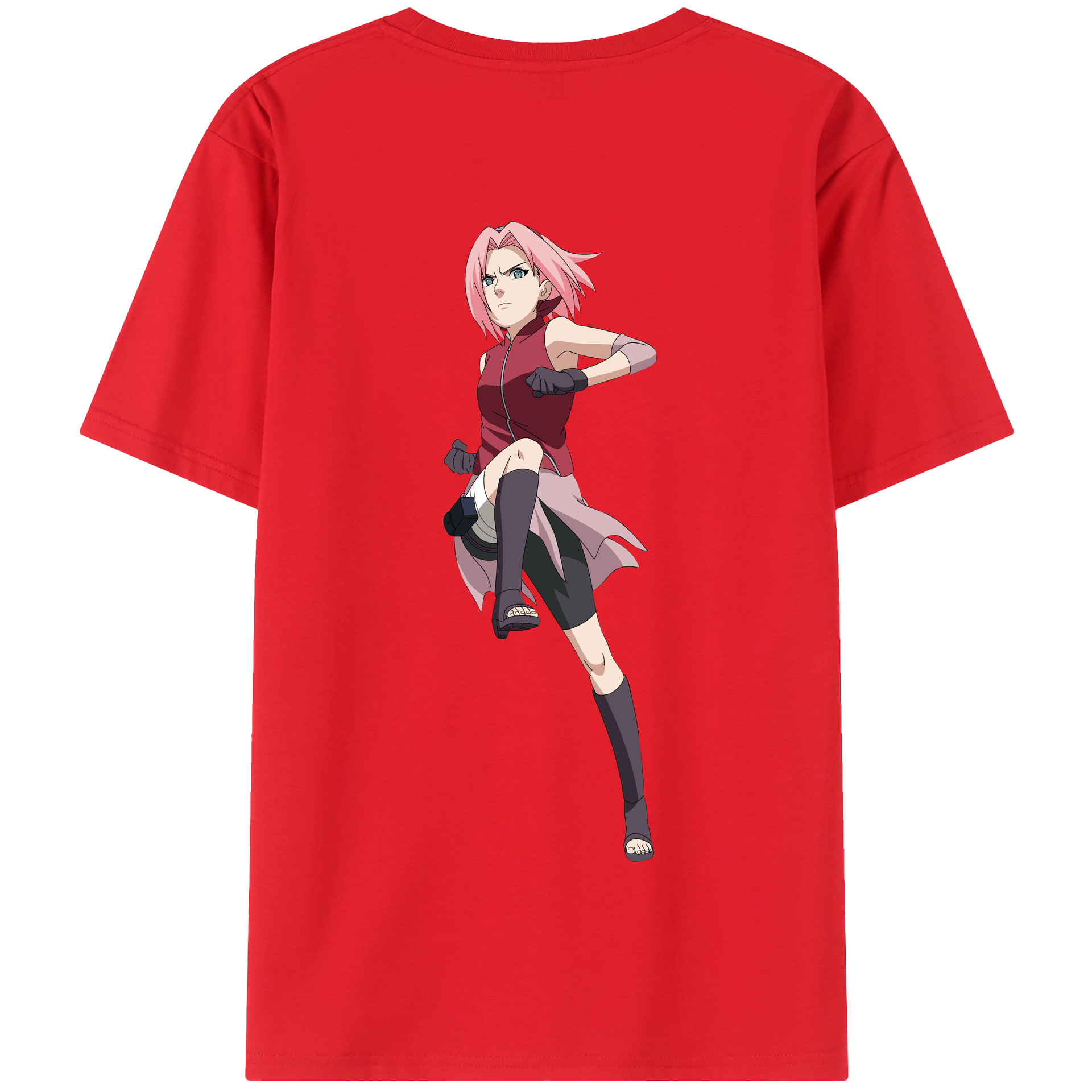 （画像用） NARUTO -ナルト- 春野サクラ Haruno Sakura 綿100％半袖Tシャツ（背面プリント）