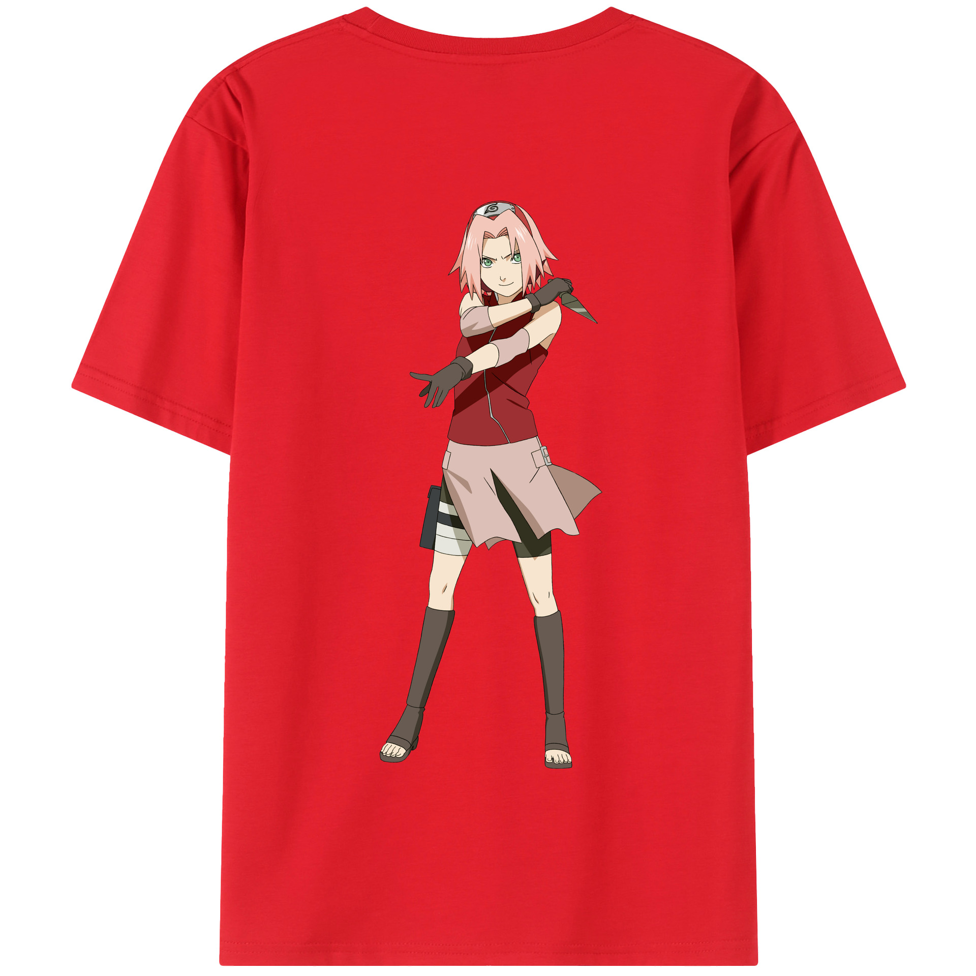 （画像用） NARUTO -ナルト- 春野サクラ Haruno Sakura 綿100％半袖Tシャツ（背面プリント）
