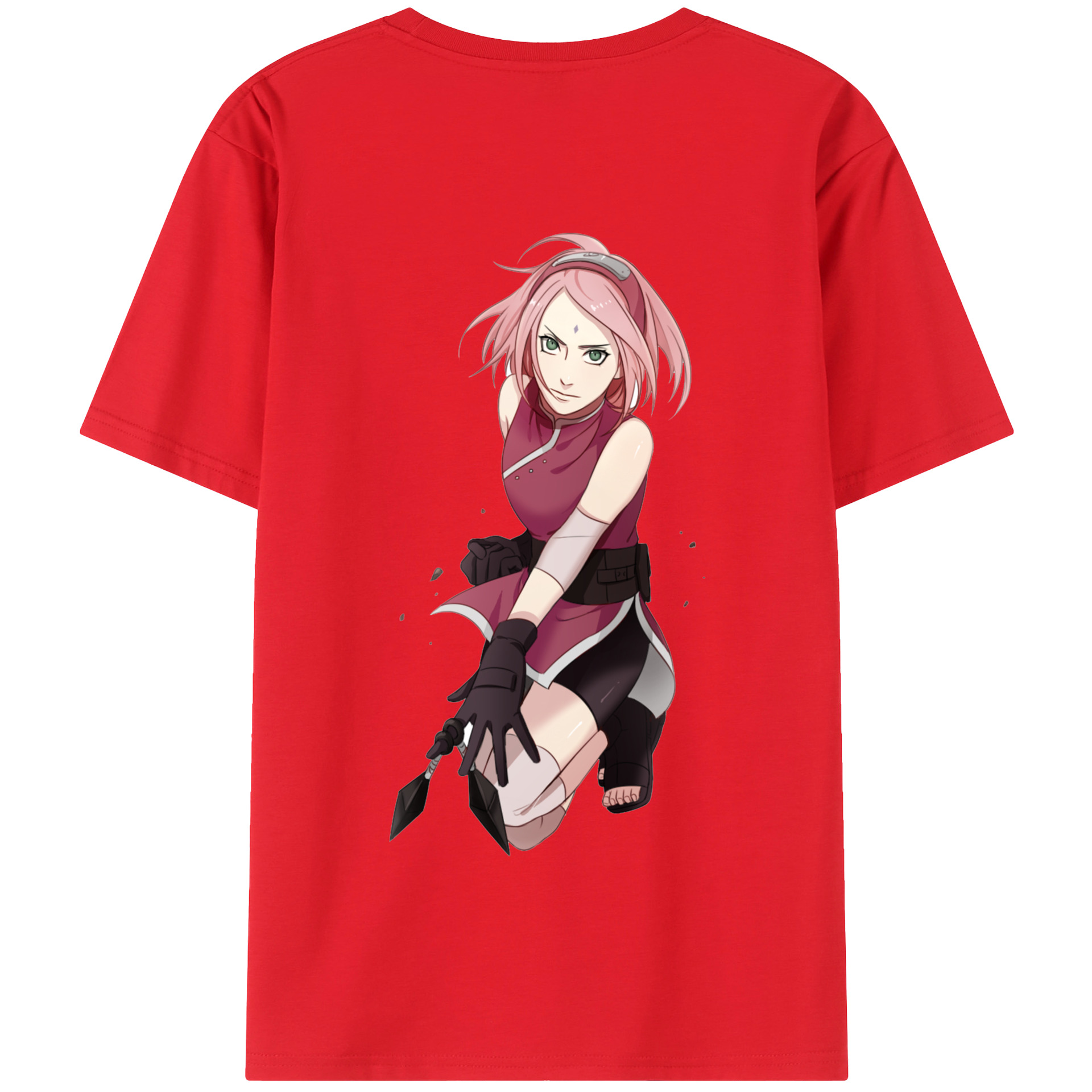 （画像用） NARUTO -ナルト- 春野サクラ Haruno Sakura 綿100％半袖Tシャツ（背面プリント）