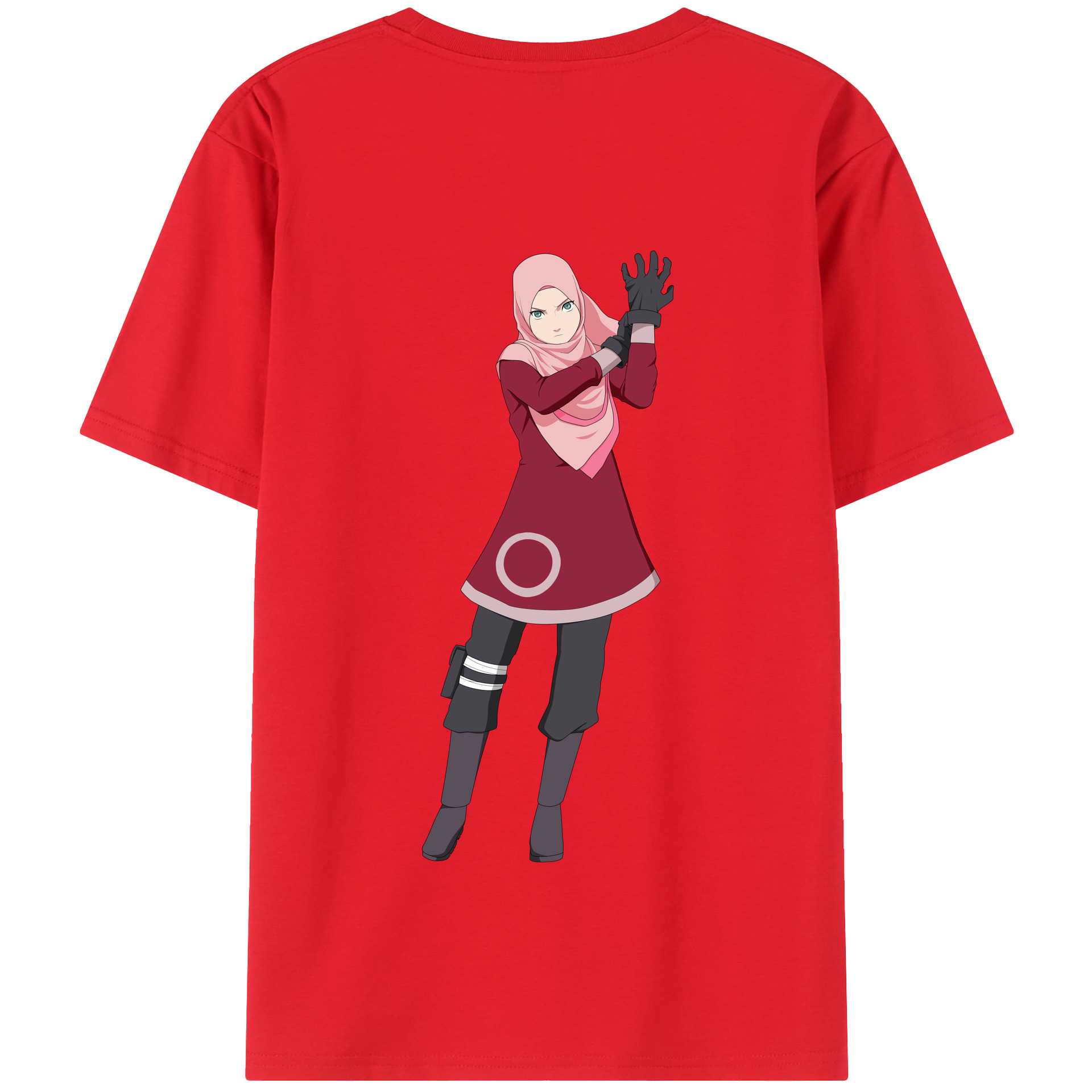 （画像用） NARUTO -ナルト- 春野サクラ Haruno Sakura 綿100％半袖Tシャツ（背面プリント）