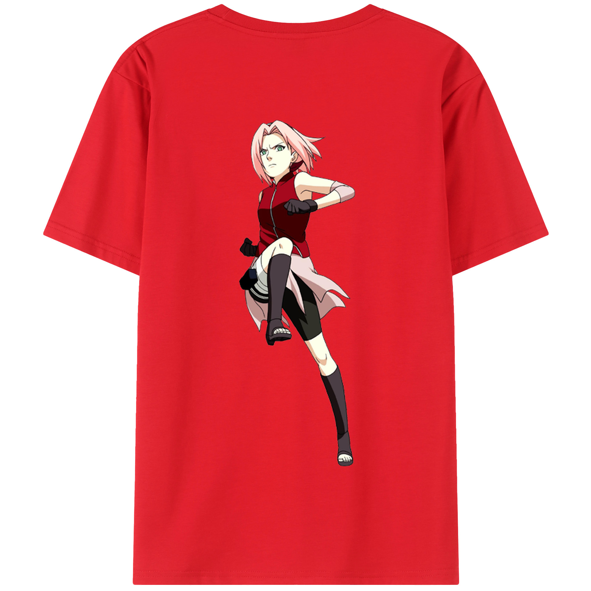 （画像用） NARUTO -ナルト- 春野サクラ Haruno Sakura 綿100％半袖Tシャツ（背面プリント）