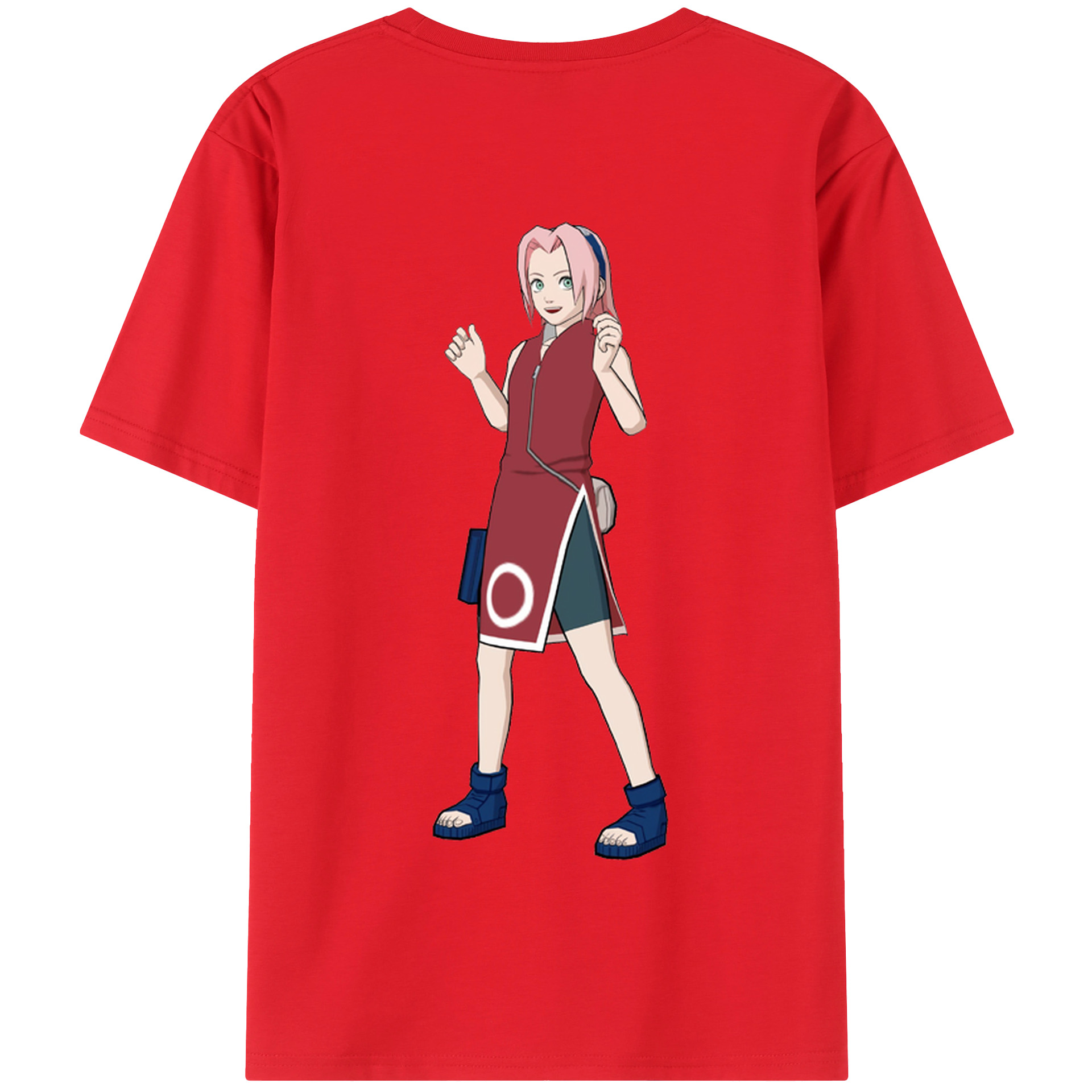 （画像用） NARUTO -ナルト- 春野サクラ Haruno Sakura 綿100％半袖Tシャツ（背面プリント）