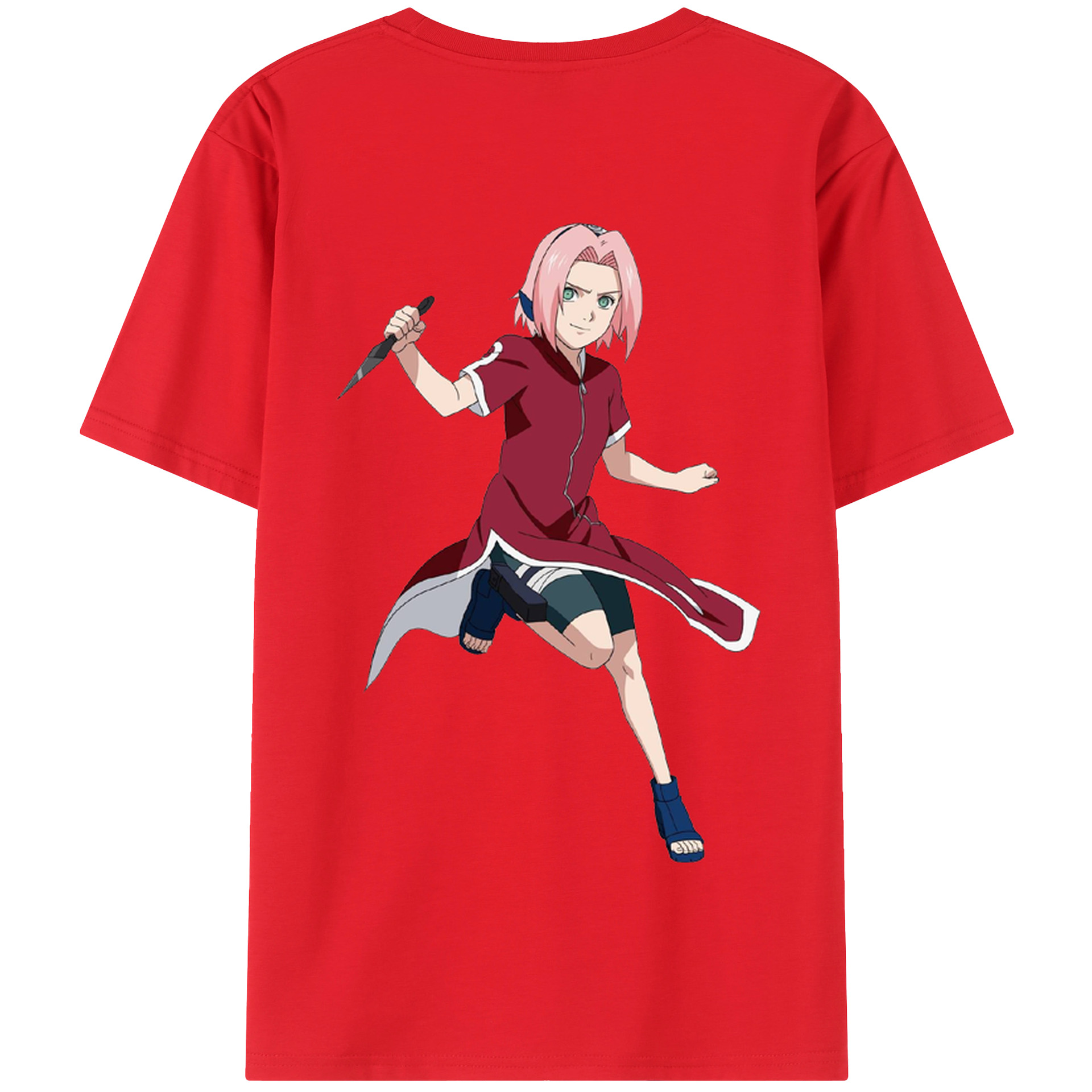 （画像用） NARUTO -ナルト- 春野サクラ Haruno Sakura 綿100％半袖Tシャツ（背面プリント）