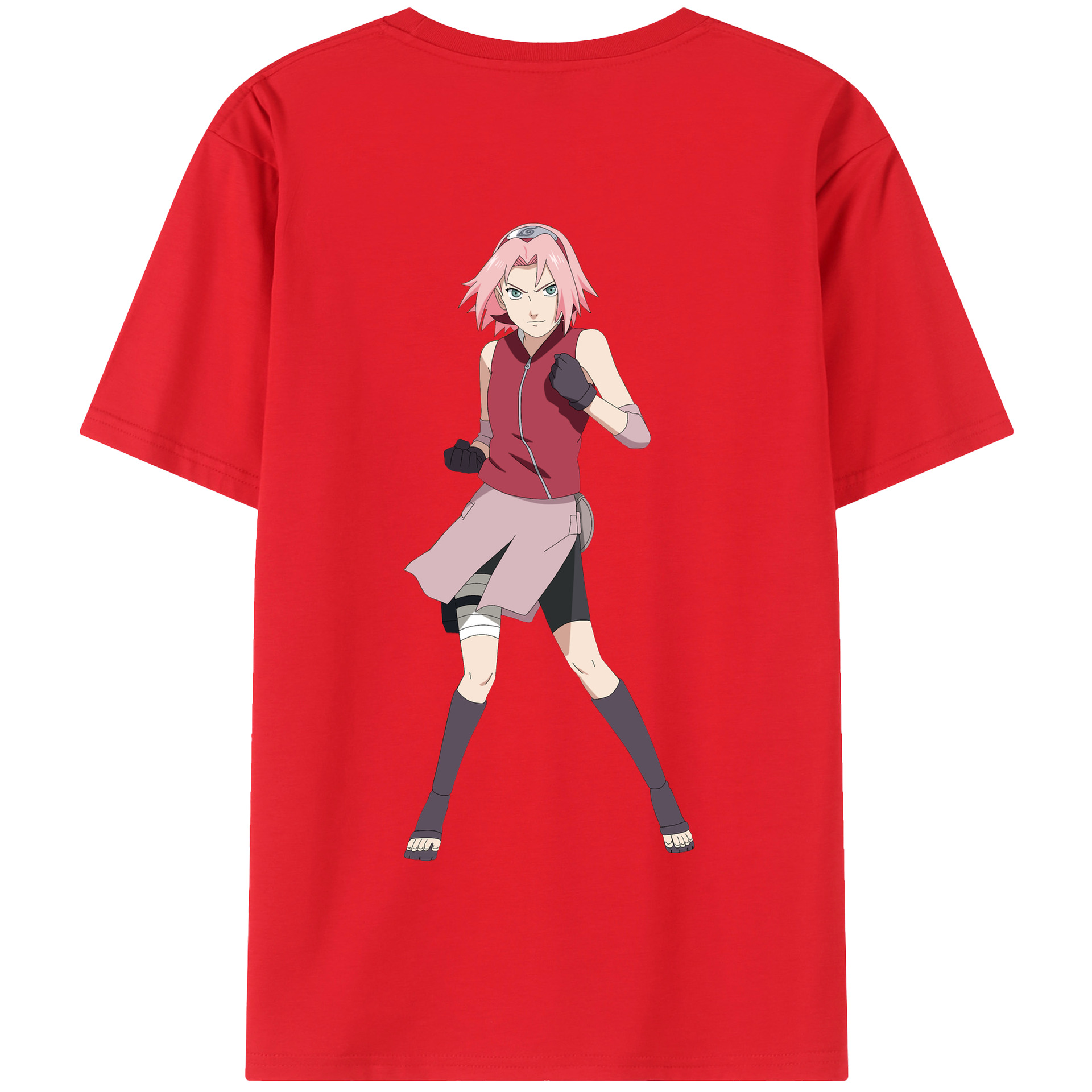 （画像用） NARUTO -ナルト- 春野サクラ Haruno Sakura 綿100％半袖Tシャツ（背面プリント）