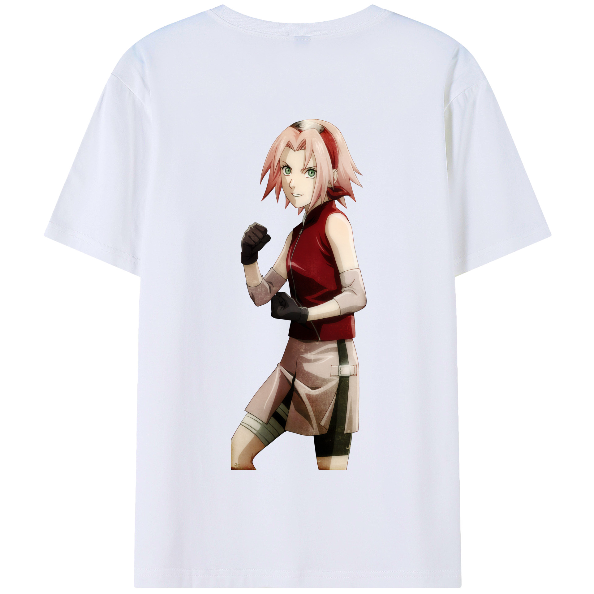 （画像用） NARUTO -ナルト- 春野サクラ Haruno Sakura 綿100％半袖Tシャツ（背面プリント）