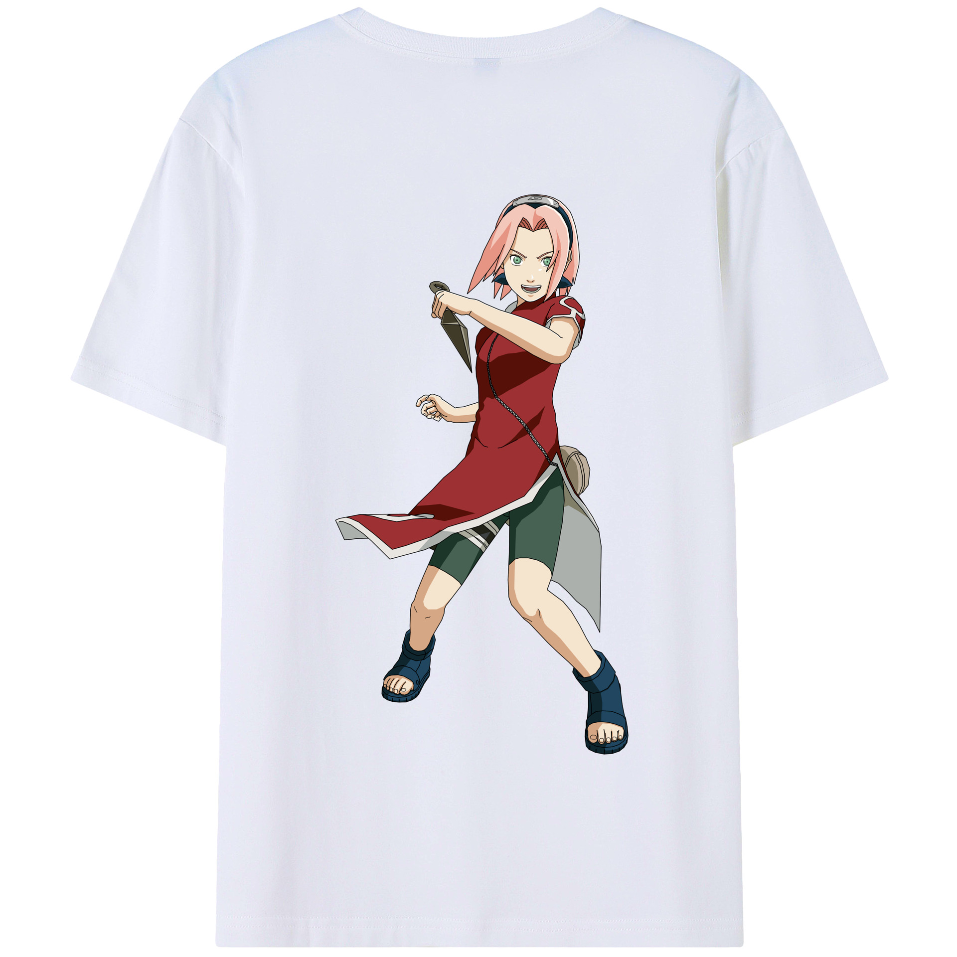 （画像用） NARUTO -ナルト- 春野サクラ Haruno Sakura 綿100％半袖Tシャツ（背面プリント）