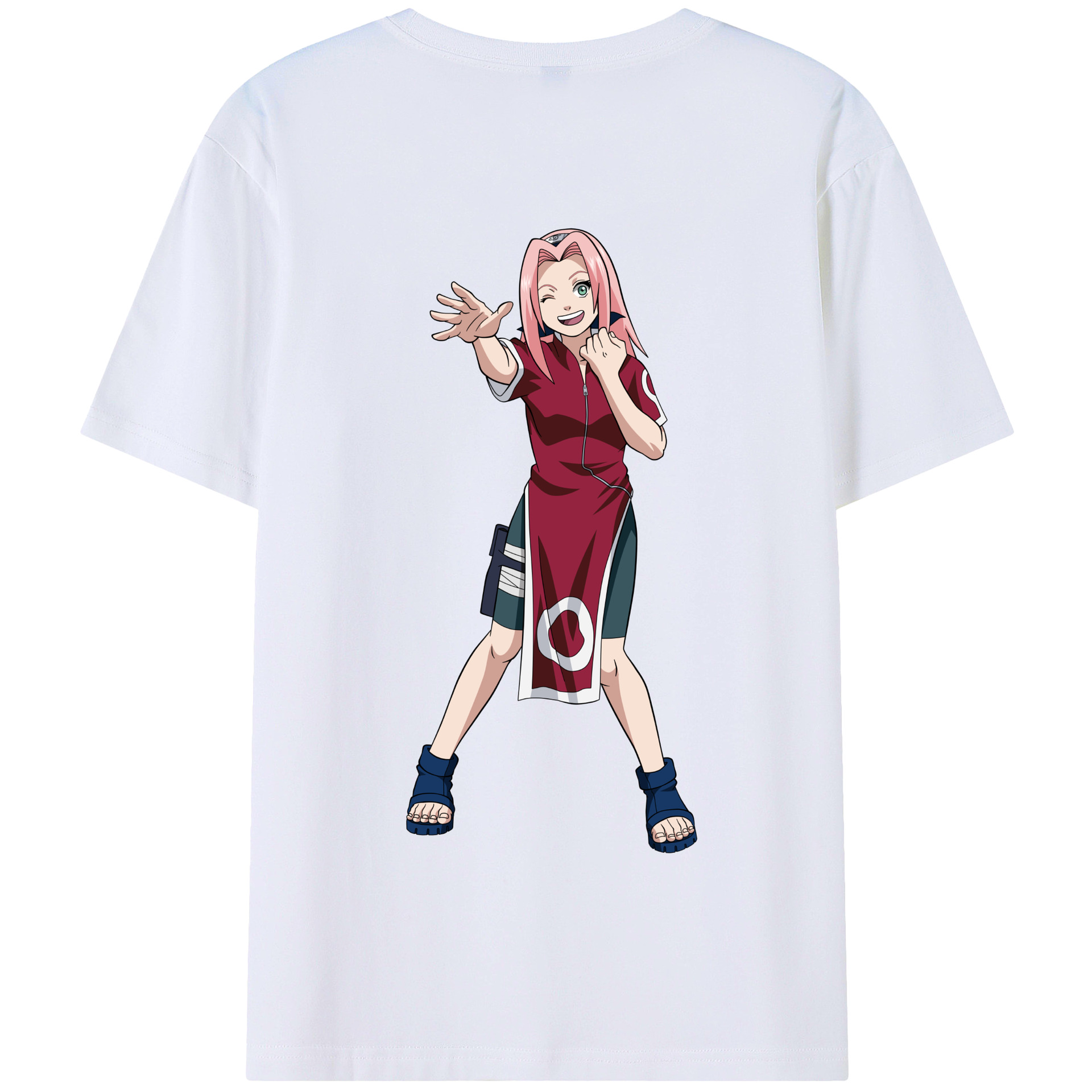 （画像用） NARUTO -ナルト- 春野サクラ Haruno Sakura 綿100％半袖Tシャツ（背面プリント）
