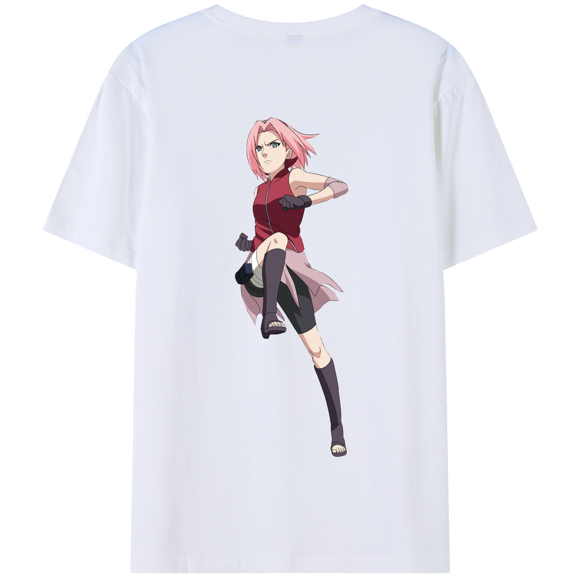 （画像用） NARUTO -ナルト- 春野サクラ Haruno Sakura 綿100％半袖Tシャツ（背面プリント）