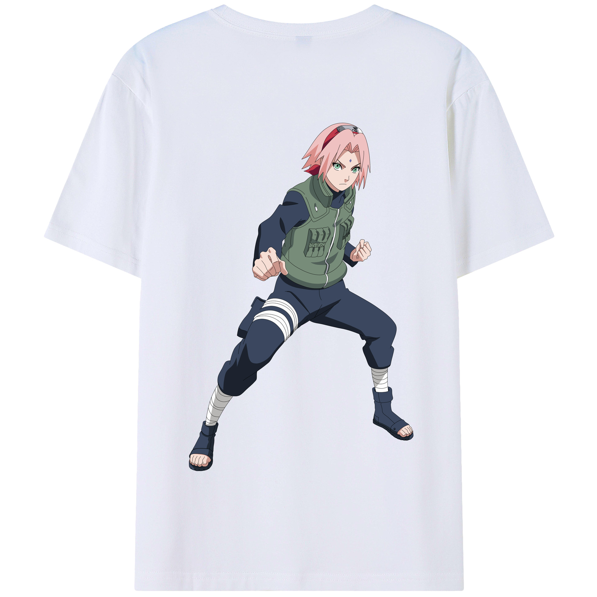 （画像用） NARUTO -ナルト- 春野サクラ Haruno Sakura 綿100％半袖Tシャツ（背面プリント）