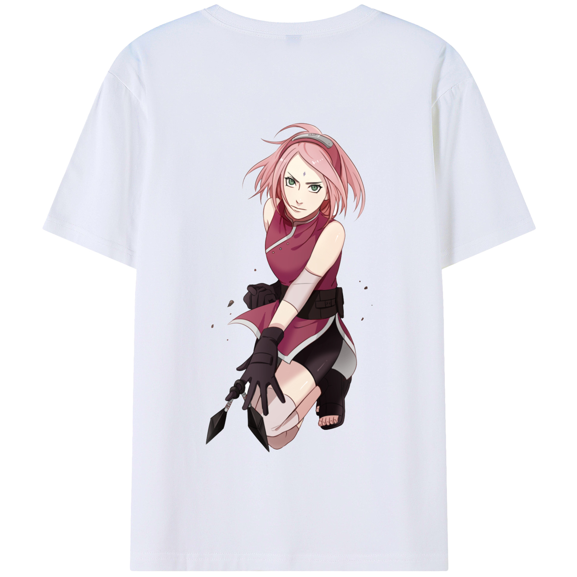 （画像用） NARUTO -ナルト- 春野サクラ Haruno Sakura 綿100％半袖Tシャツ（背面プリント）