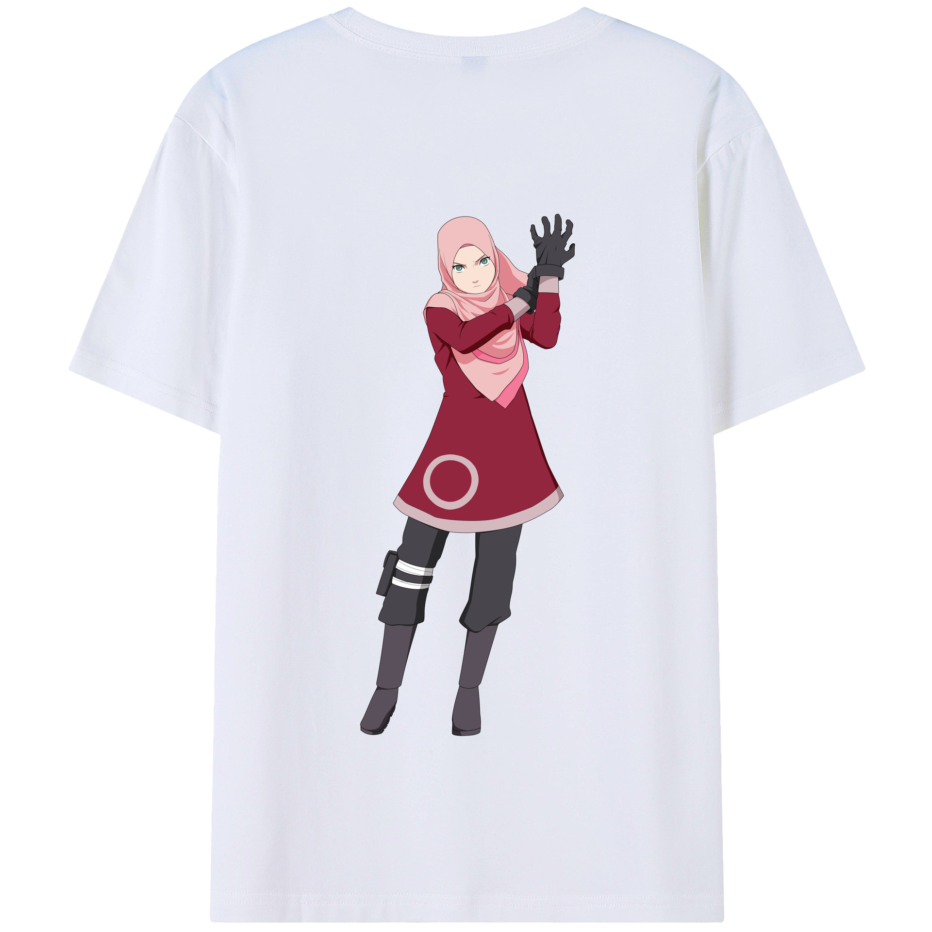 （画像用） NARUTO -ナルト- 春野サクラ Haruno Sakura 綿100％半袖Tシャツ（背面プリント）