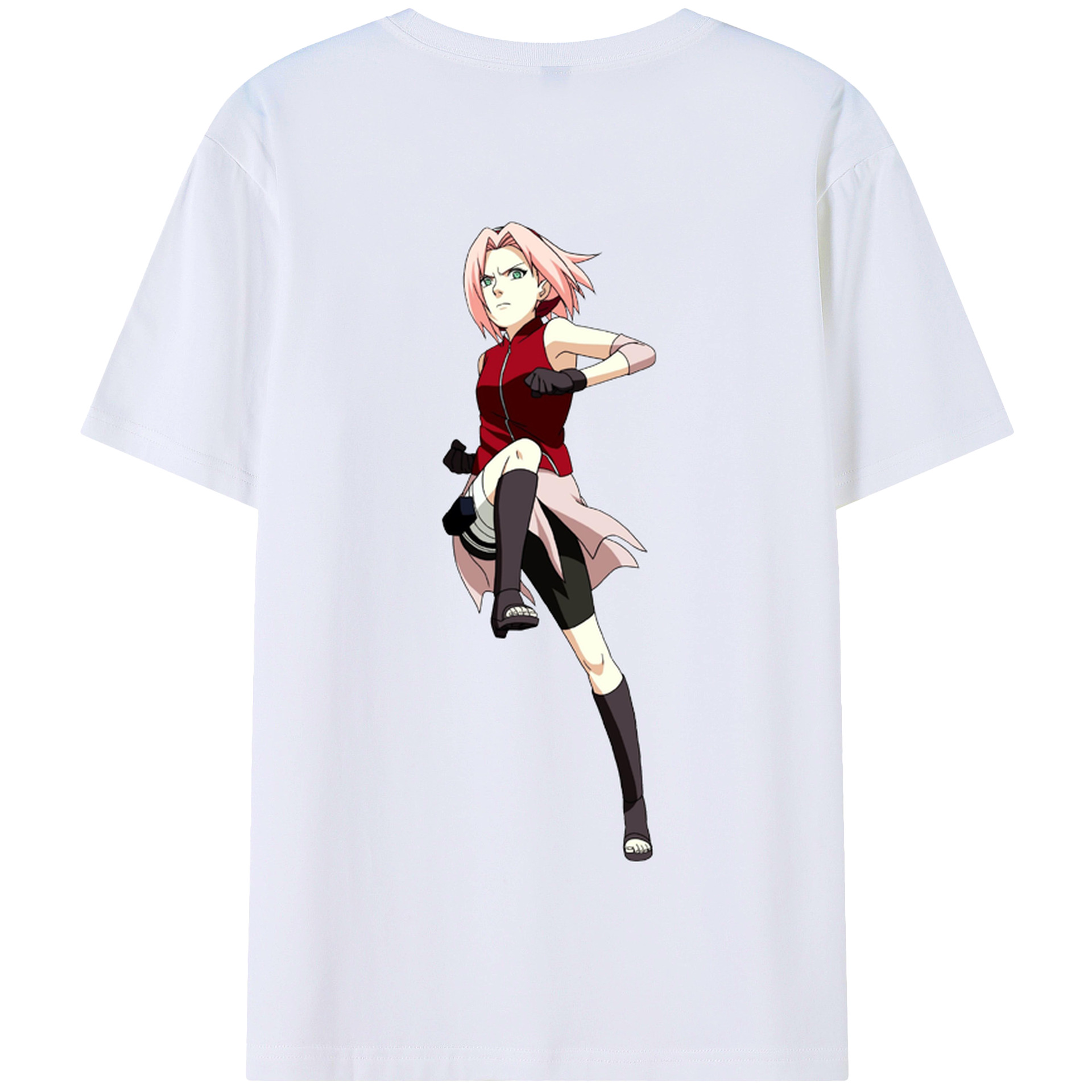 （画像用） NARUTO -ナルト- 春野サクラ Haruno Sakura 綿100％半袖Tシャツ（背面プリント）