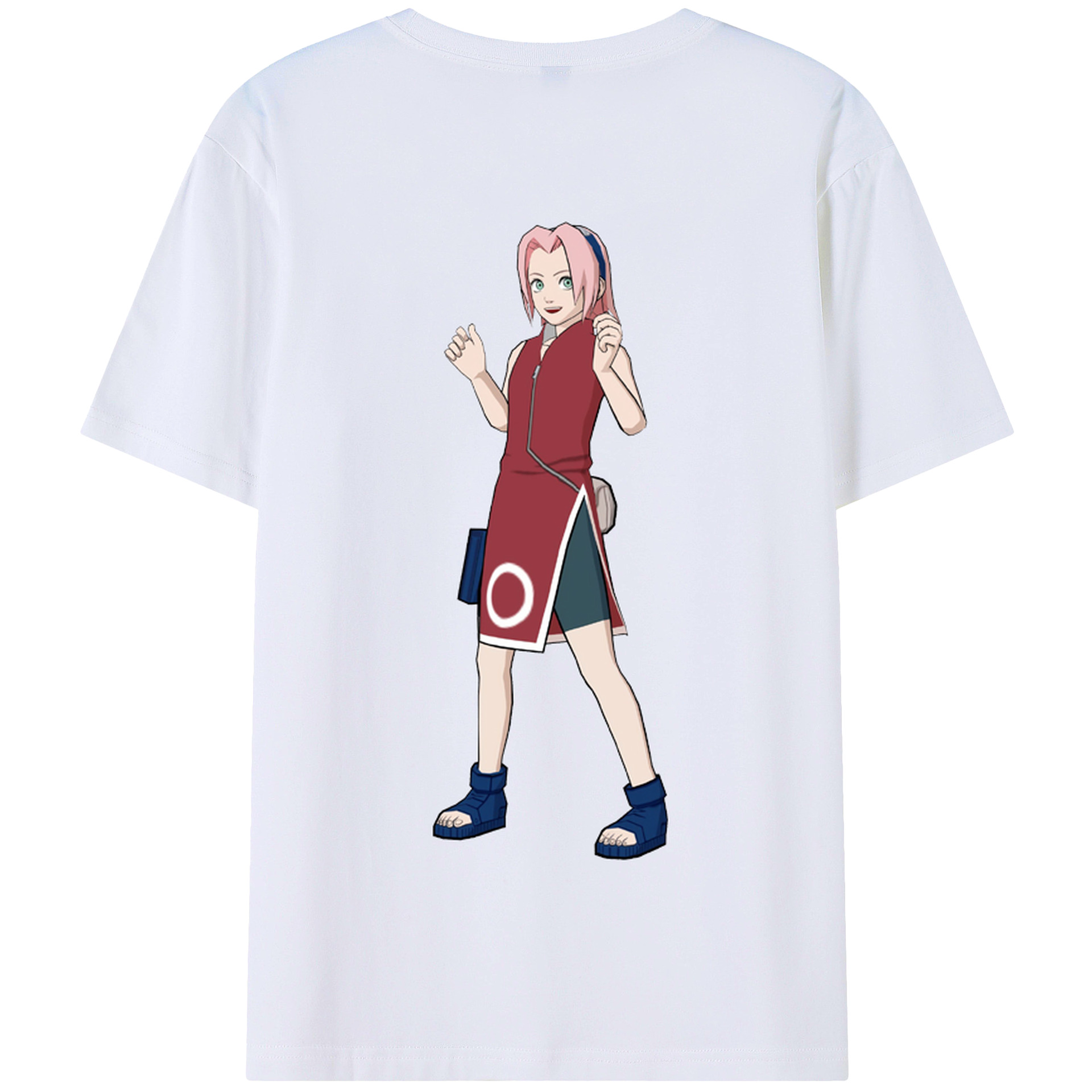 （画像用） NARUTO -ナルト- 春野サクラ Haruno Sakura 綿100％半袖Tシャツ（背面プリント）