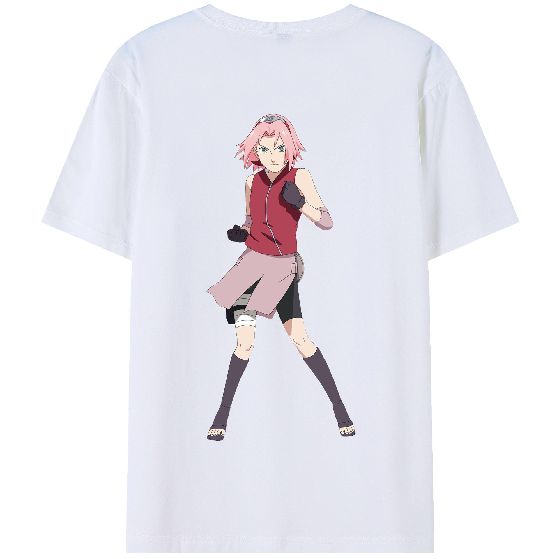 （画像用） NARUTO -ナルト- 春野サクラ Haruno Sakura 綿100％半袖Tシャツ（背面プリント）