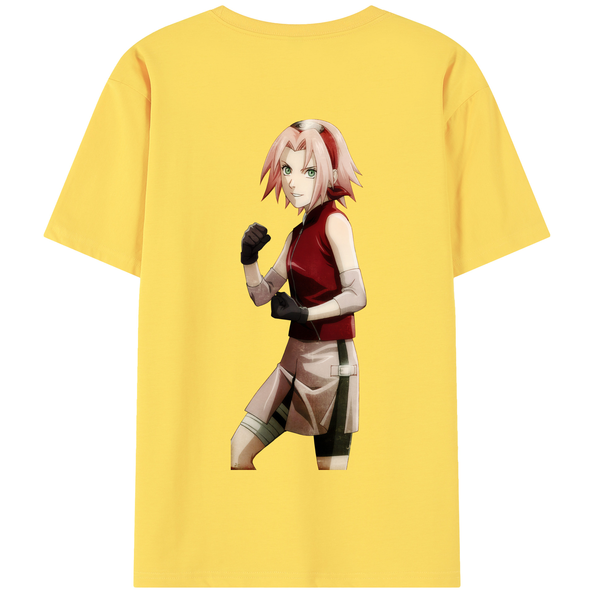 （画像用） NARUTO -ナルト- 春野サクラ Haruno Sakura 綿100％半袖Tシャツ（背面プリント）