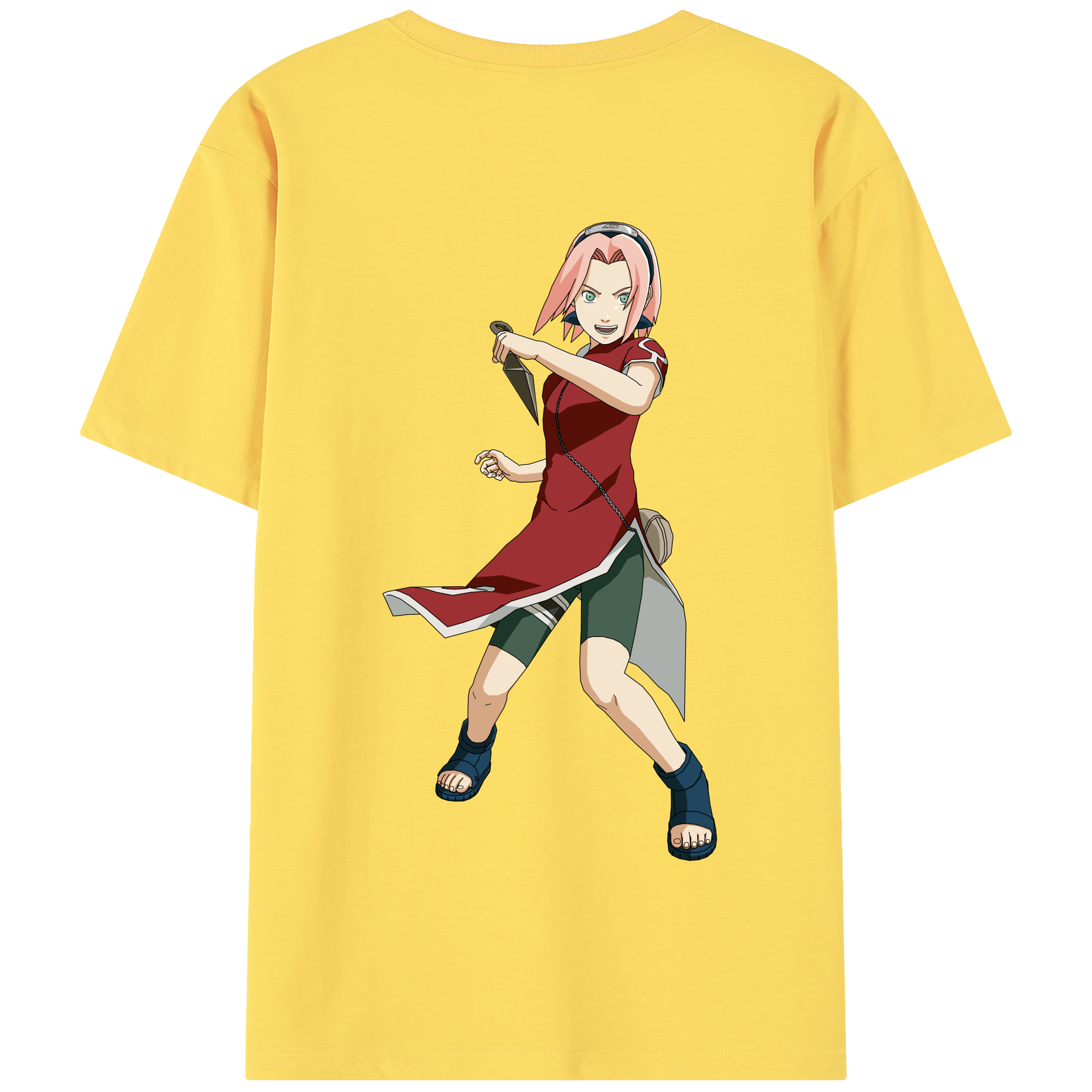 （画像用） NARUTO -ナルト- 春野サクラ Haruno Sakura 綿100％半袖Tシャツ（背面プリント）