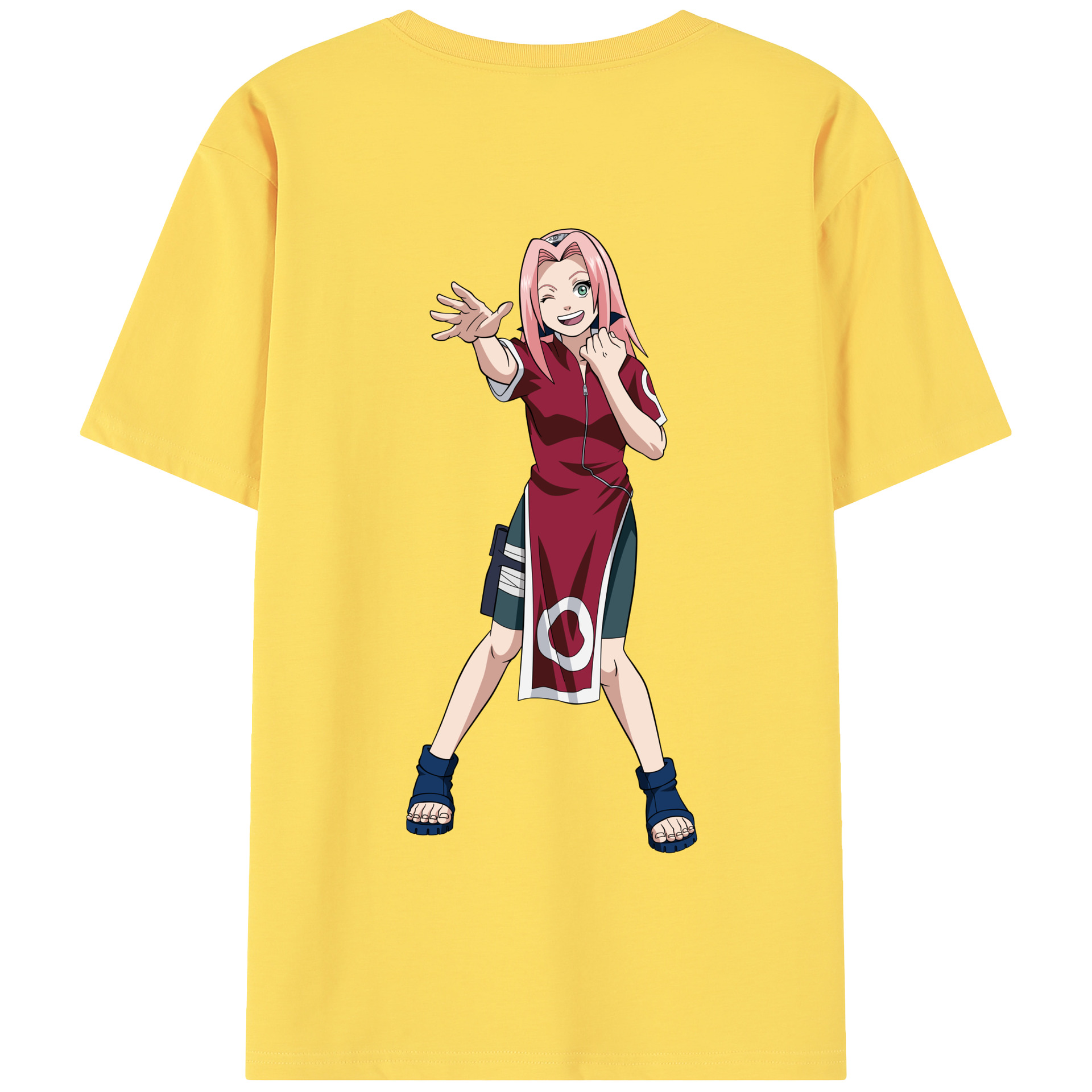 （画像用） NARUTO -ナルト- 春野サクラ Haruno Sakura 綿100％半袖Tシャツ（背面プリント）