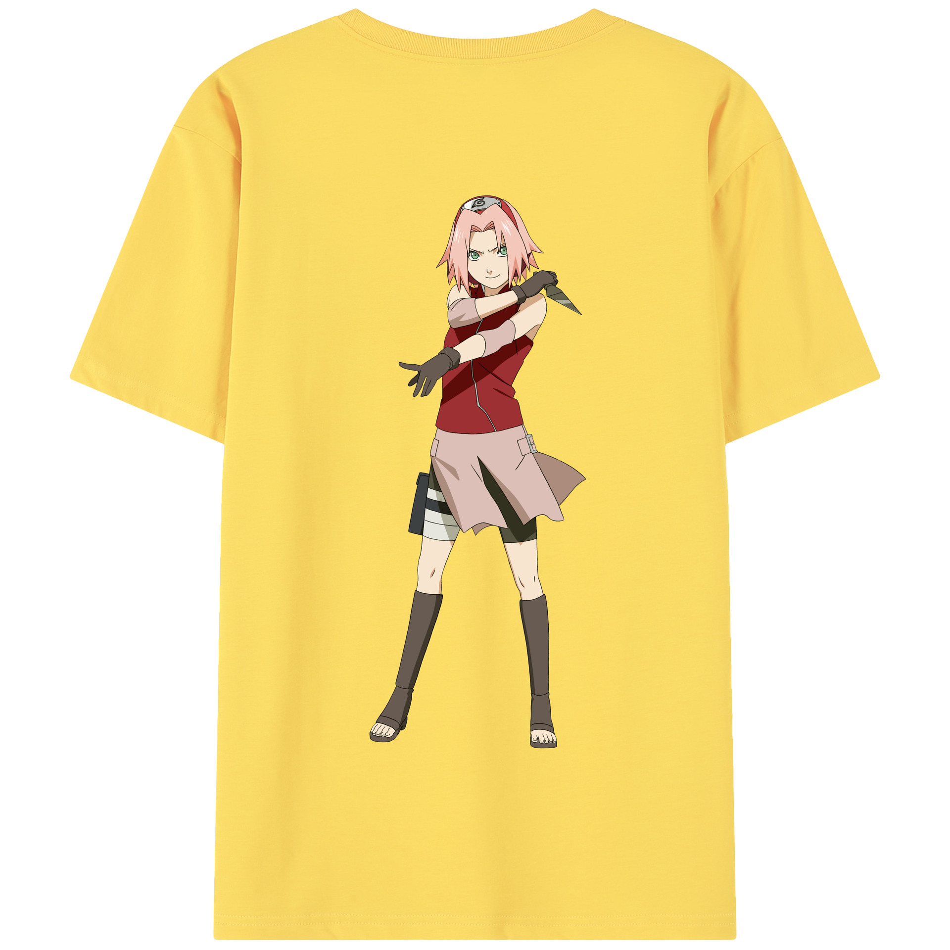 （画像用） NARUTO -ナルト- 春野サクラ Haruno Sakura 綿100％半袖Tシャツ（背面プリント）