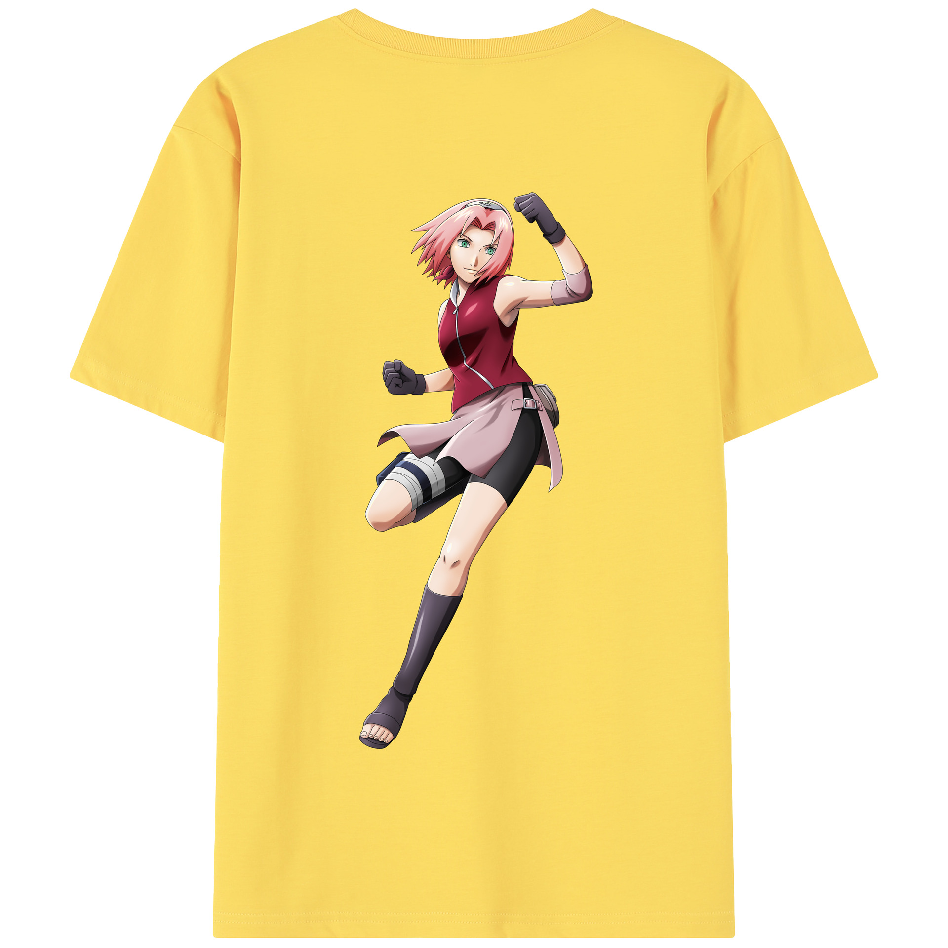 （画像用） NARUTO -ナルト- 春野サクラ Haruno Sakura 綿100％半袖Tシャツ（背面プリント）