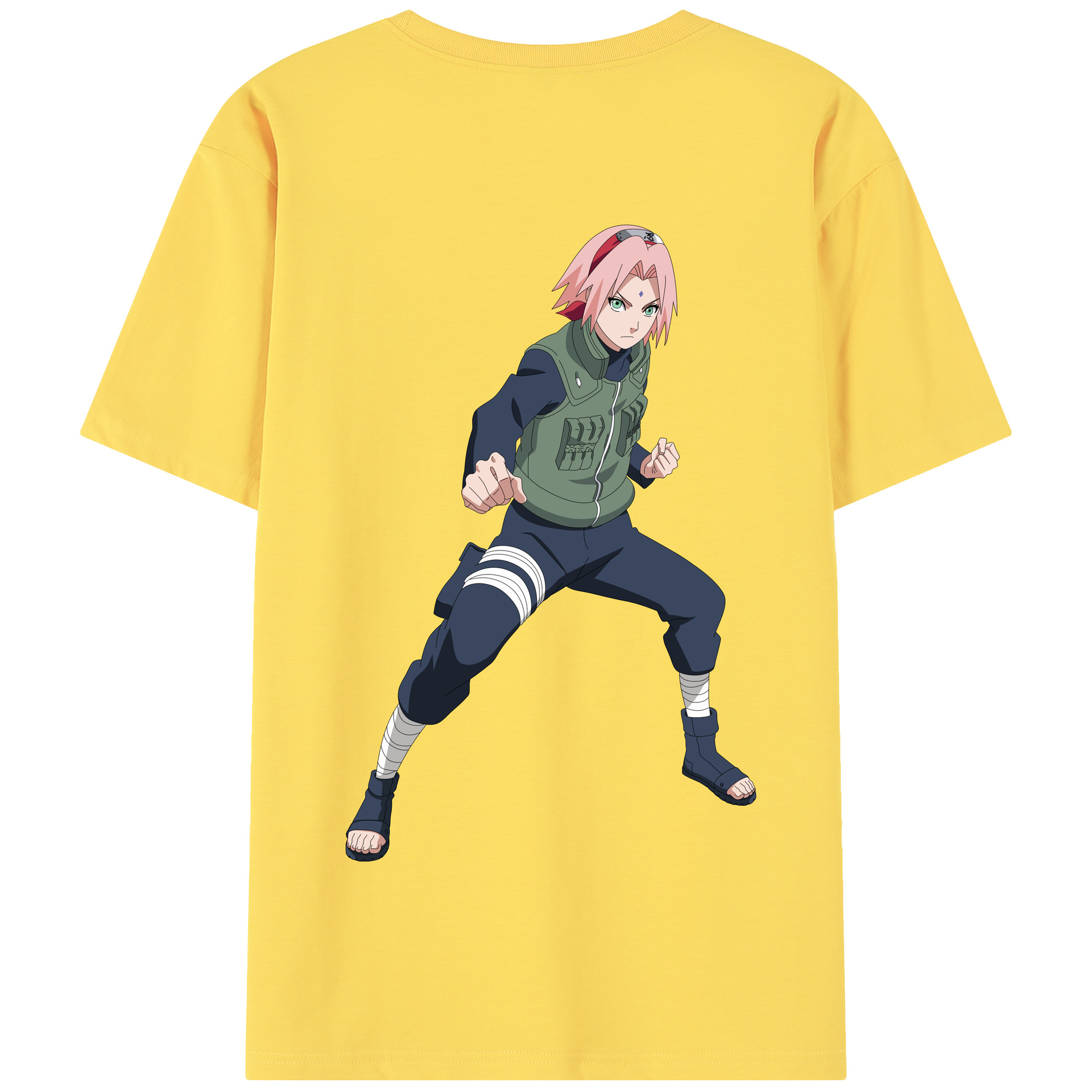 （画像用） NARUTO -ナルト- 春野サクラ Haruno Sakura 綿100％半袖Tシャツ（背面プリント）