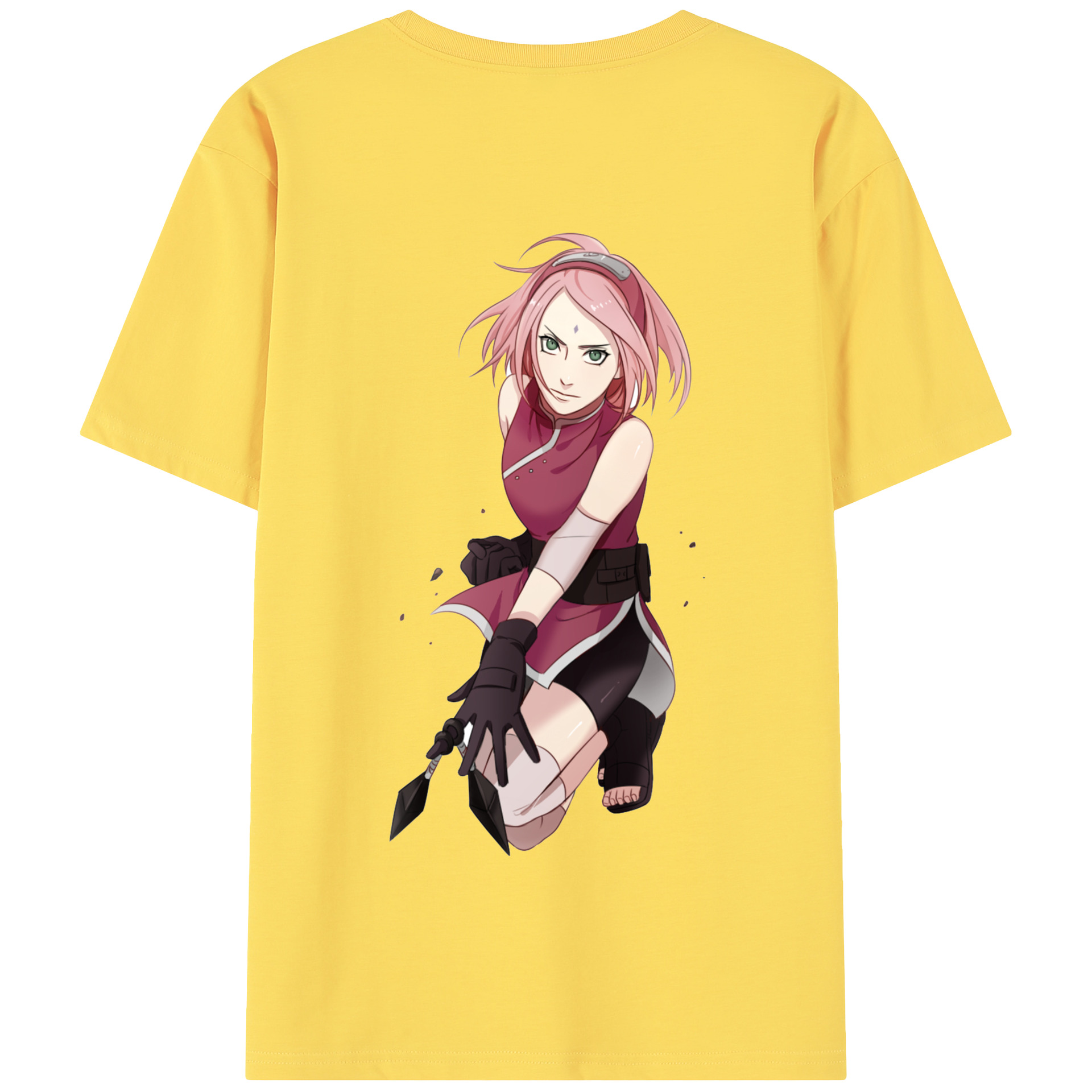 （画像用） NARUTO -ナルト- 春野サクラ Haruno Sakura 綿100％半袖Tシャツ（背面プリント）