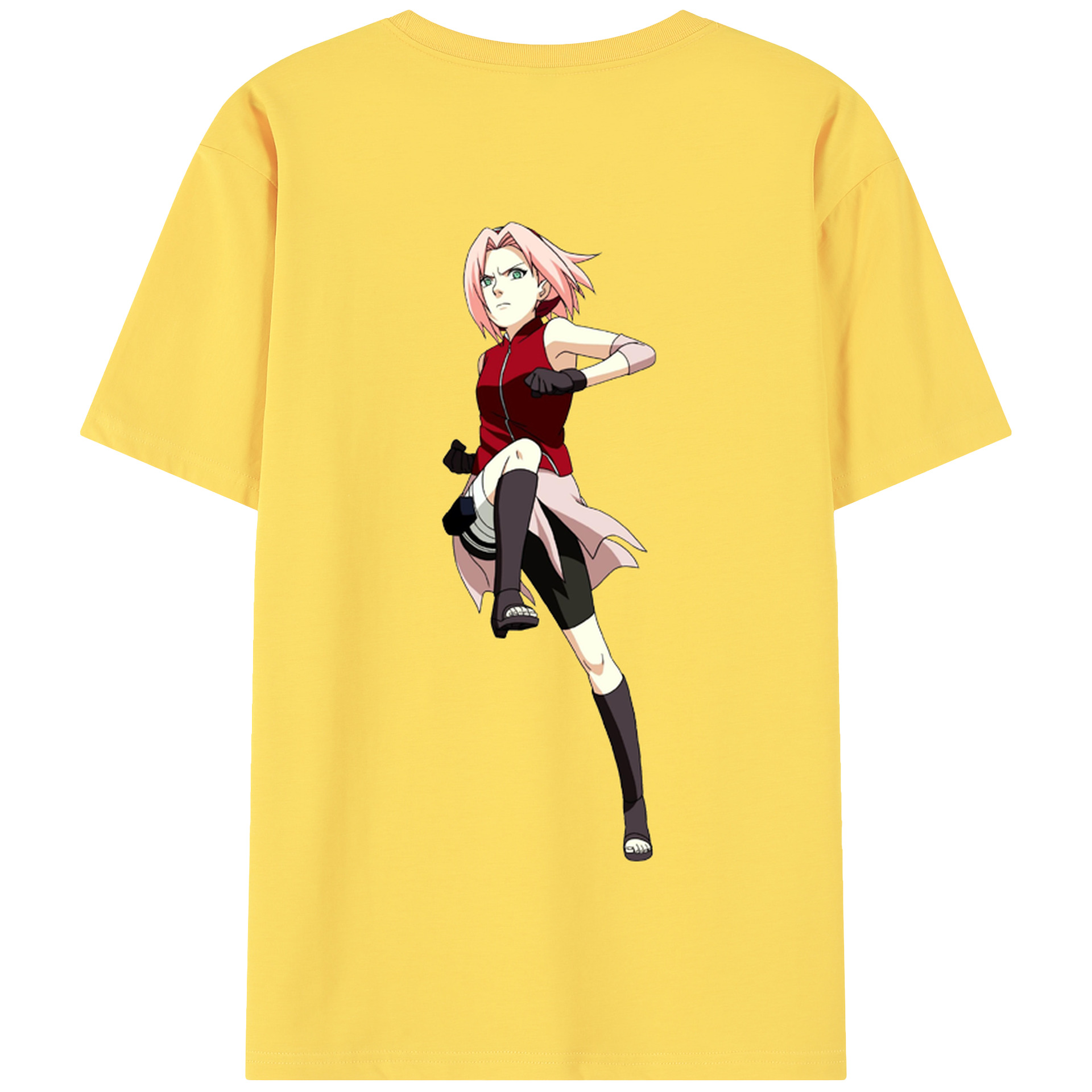 （画像用） NARUTO -ナルト- 春野サクラ Haruno Sakura 綿100％半袖Tシャツ（背面プリント）