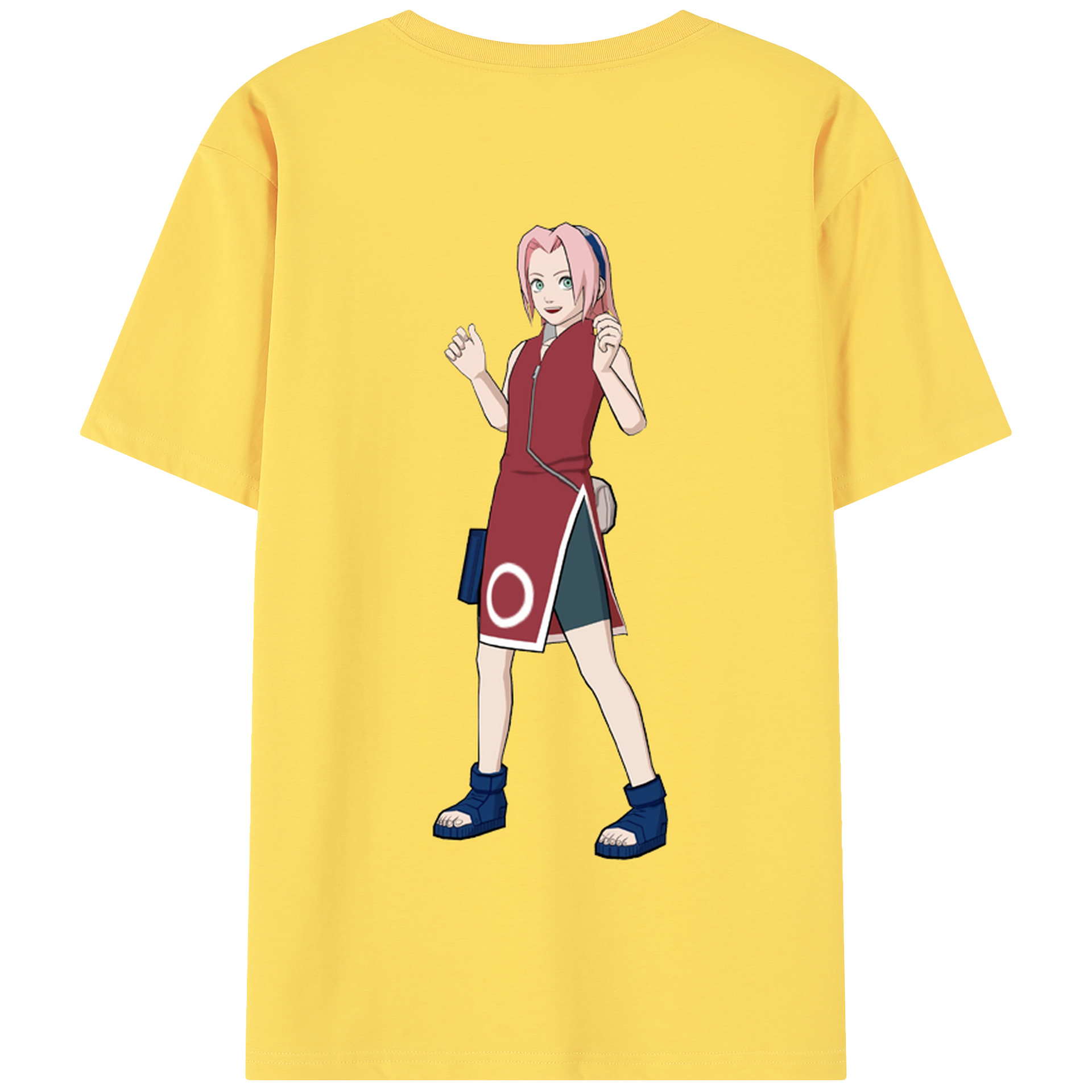 （画像用） NARUTO -ナルト- 春野サクラ Haruno Sakura 綿100％半袖Tシャツ（背面プリント）