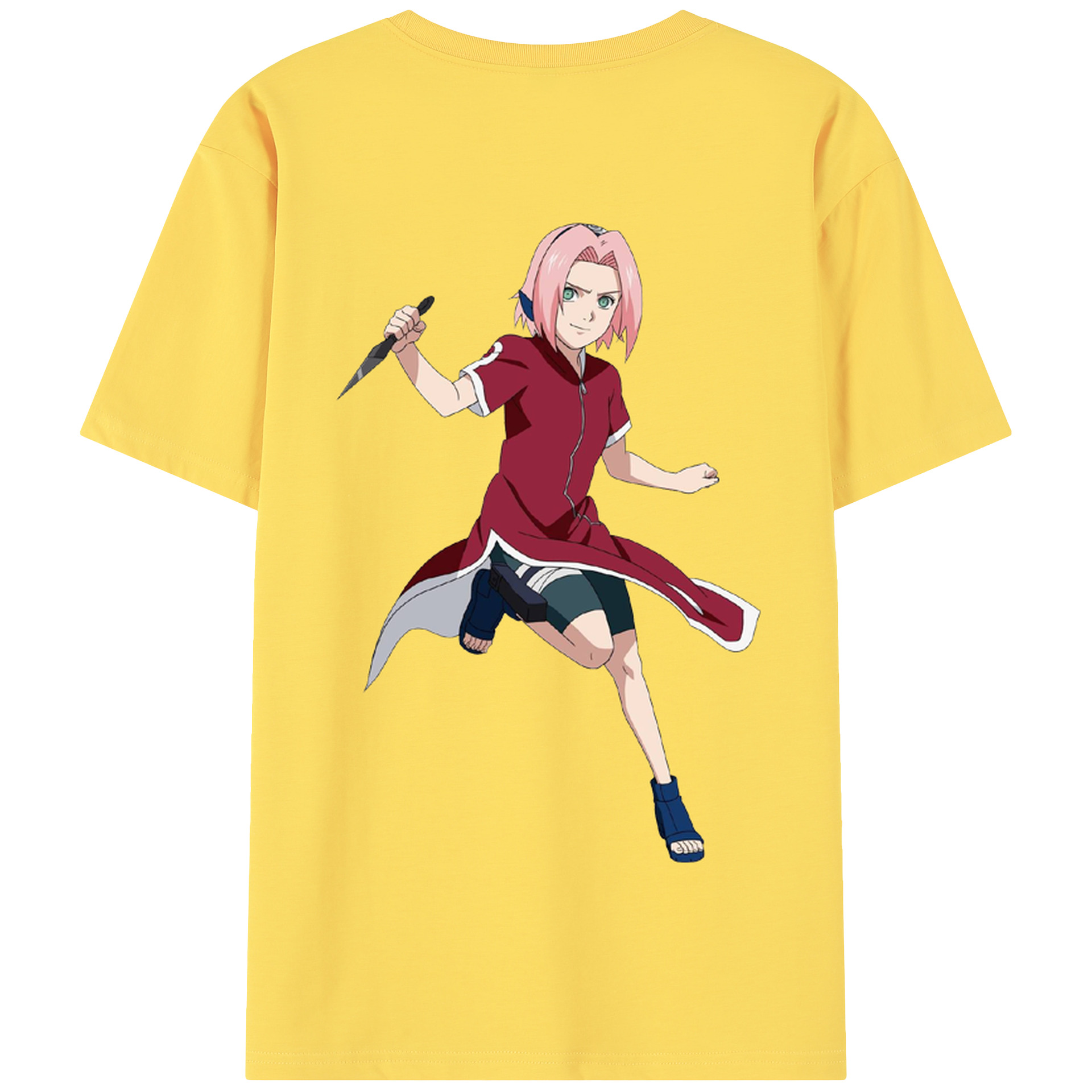 （画像用） NARUTO -ナルト- 春野サクラ Haruno Sakura 綿100％半袖Tシャツ（背面プリント）