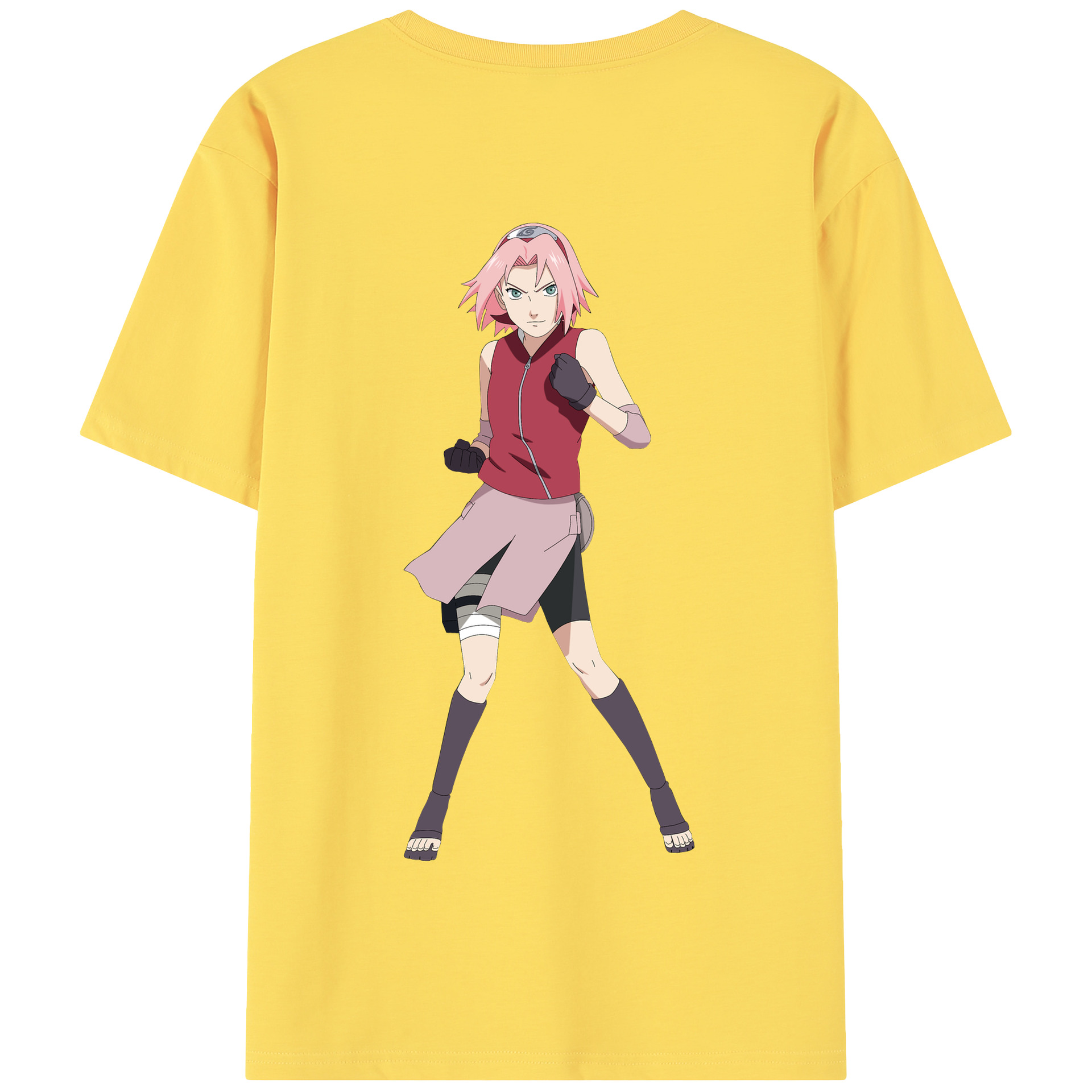 （画像用） NARUTO -ナルト- 春野サクラ Haruno Sakura 綿100％半袖Tシャツ（背面プリント）