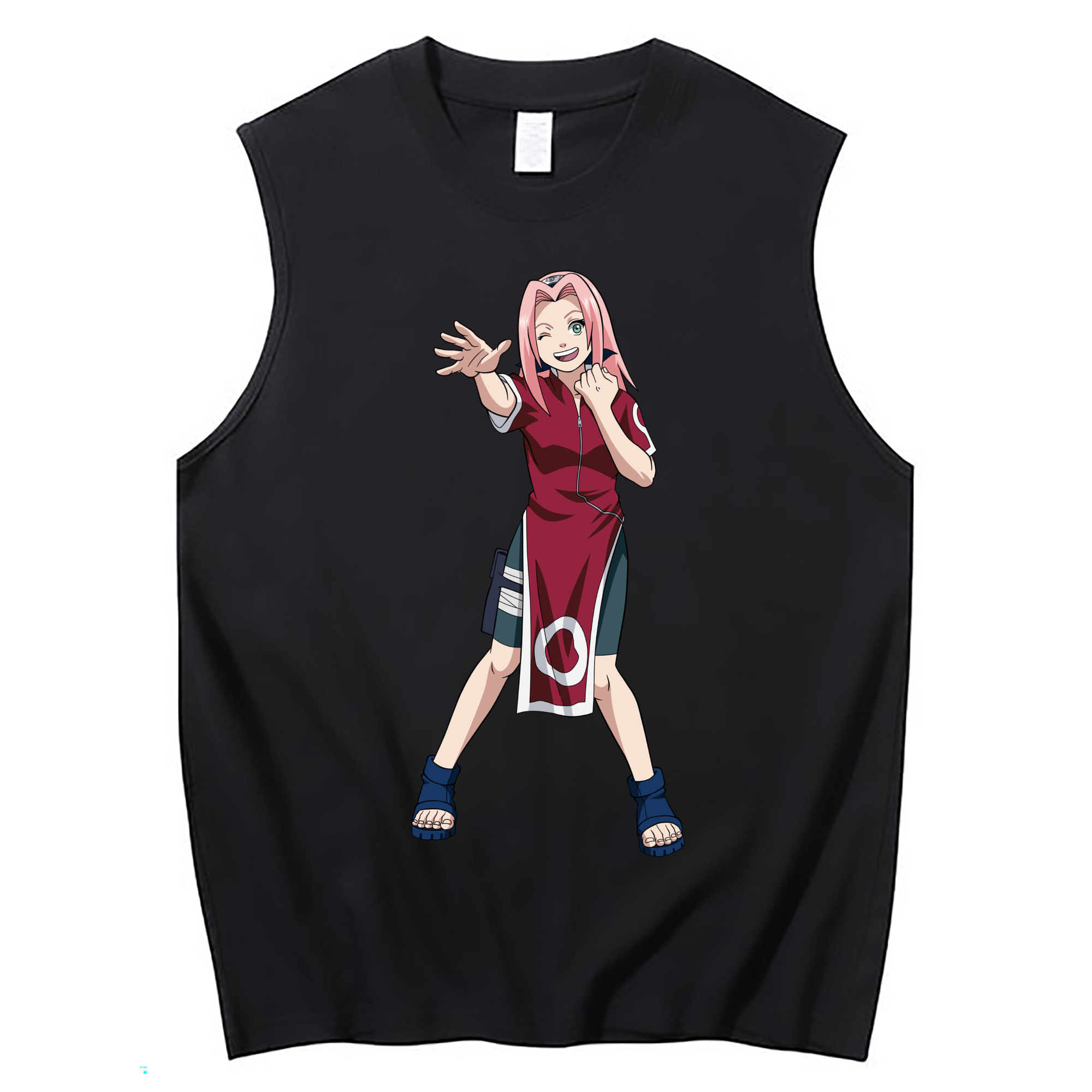 （画像用） NARUTO -ナルト- 春野サクラ Haruno Sakura コットン100％タンクトップ（フロントプリント）