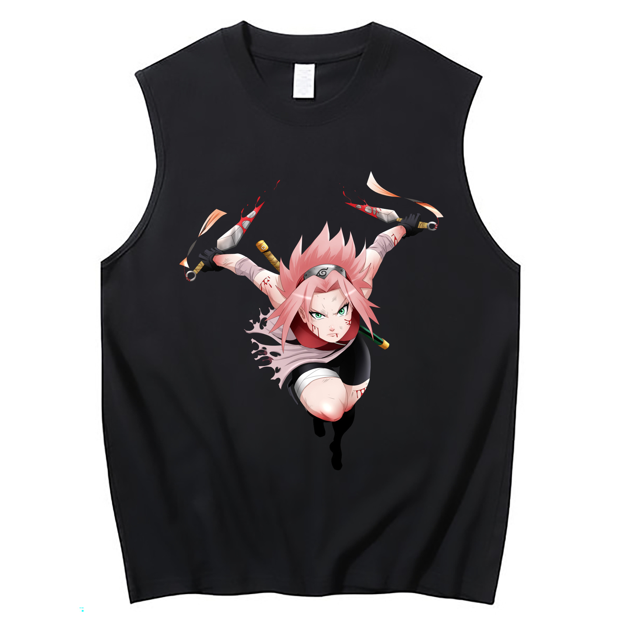 （画像用） NARUTO -ナルト- 春野サクラ Haruno Sakura コットン100％タンクトップ（フロントプリント）
