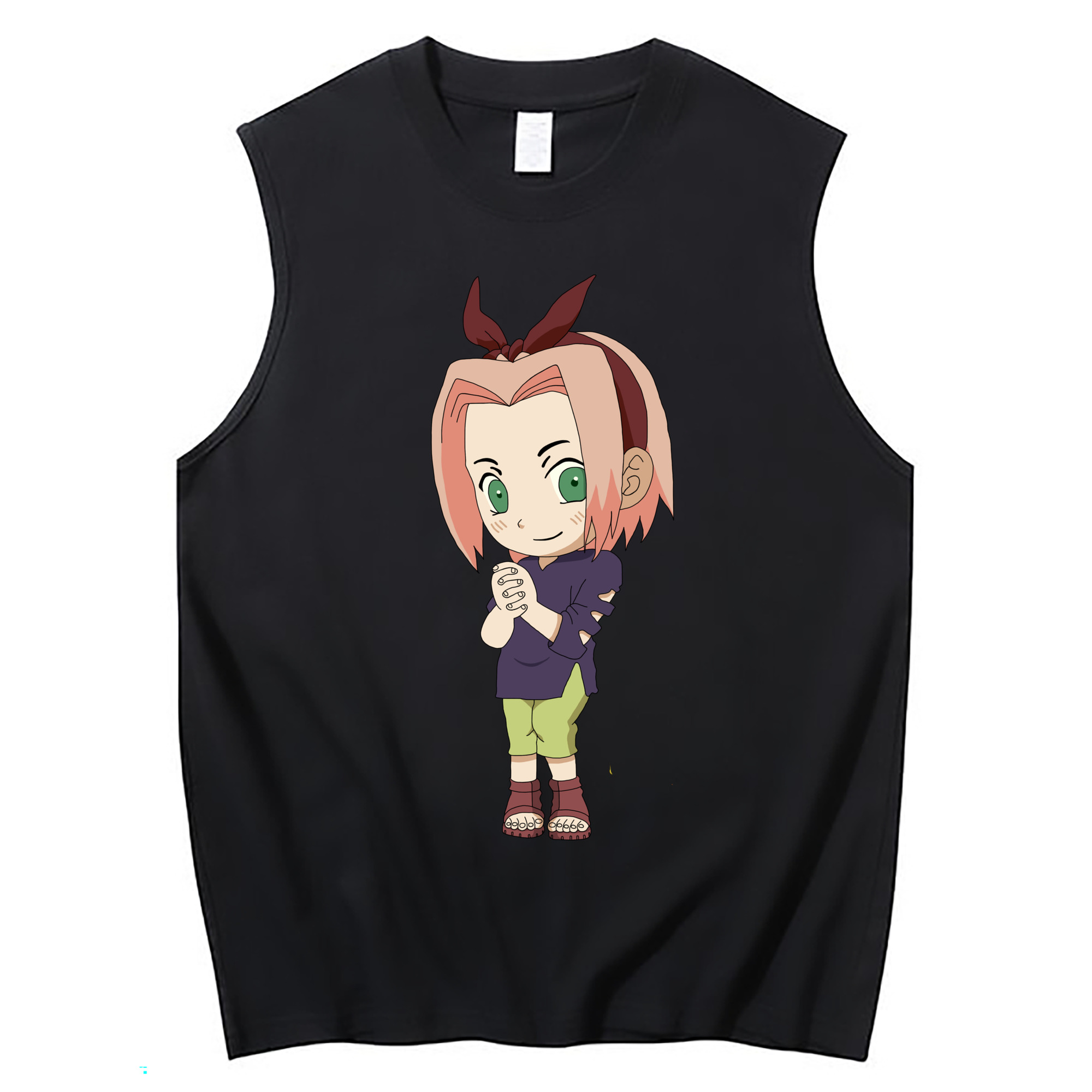 （画像用） NARUTO -ナルト- 春野サクラ Haruno Sakura コットン100％タンクトップ（フロントプリント）