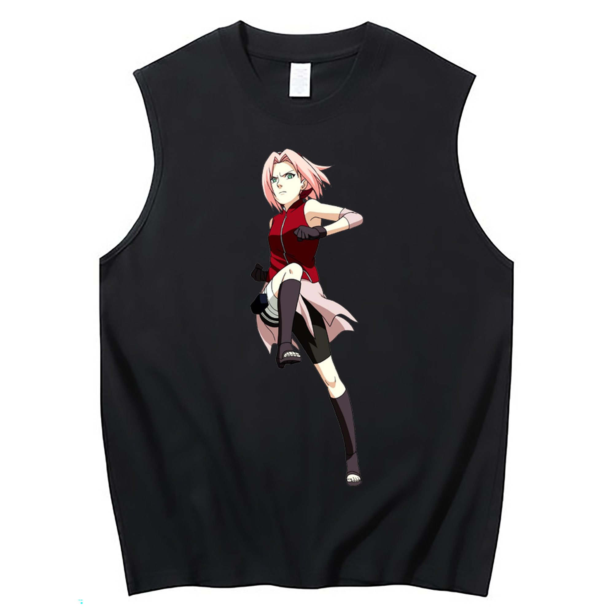 （画像用） NARUTO -ナルト- 春野サクラ Haruno Sakura コットン100％タンクトップ（フロントプリント）