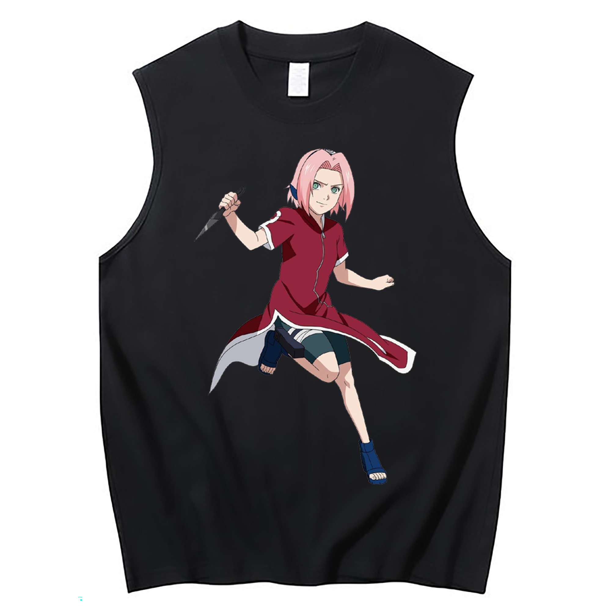 （画像用） NARUTO -ナルト- 春野サクラ Haruno Sakura コットン100％タンクトップ（フロントプリント）