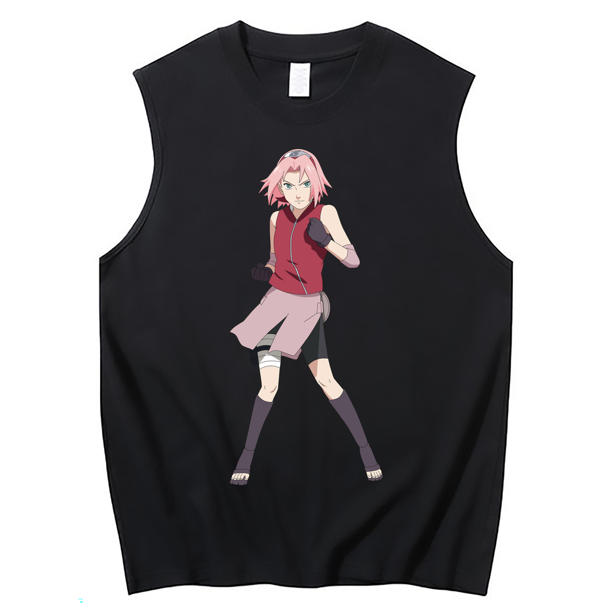 （画像用） NARUTO -ナルト- 春野サクラ Haruno Sakura コットン100％タンクトップ（フロントプリント）