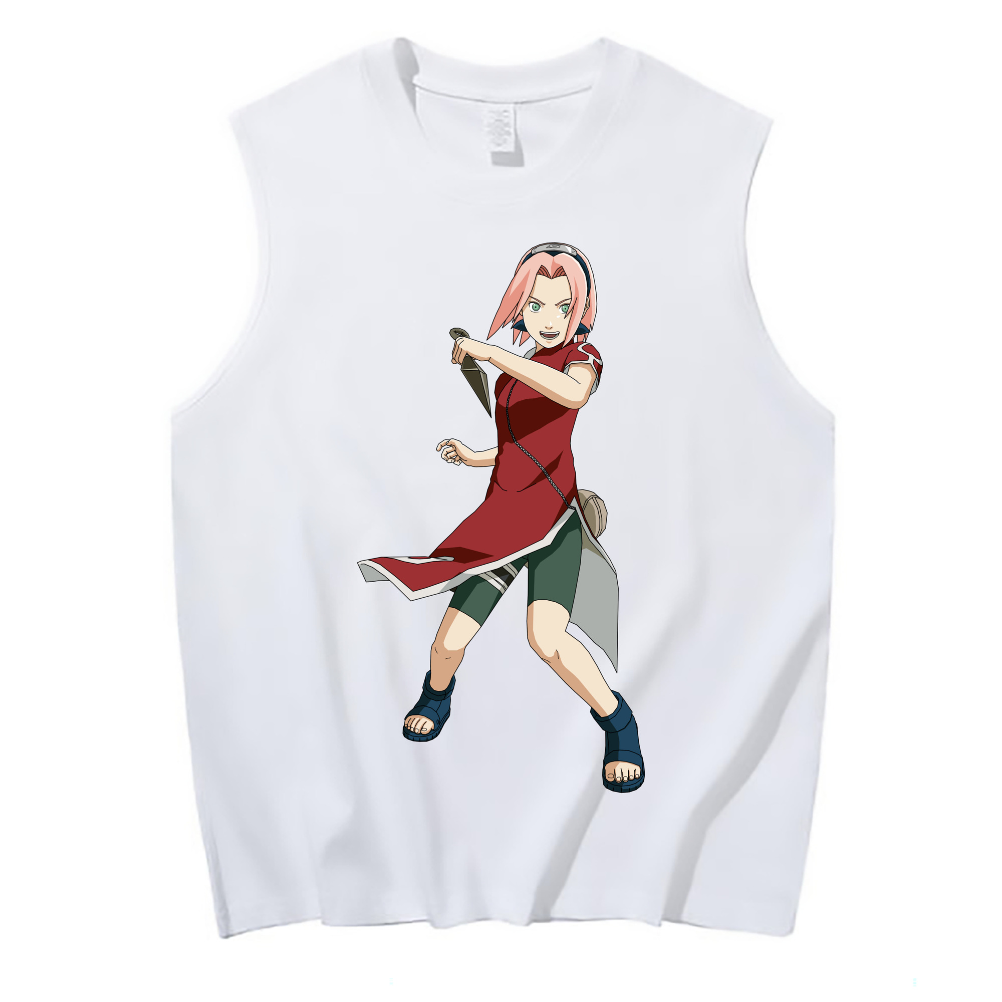 （画像用） NARUTO -ナルト- 春野サクラ Haruno Sakura コットン100％タンクトップ（フロントプリント）