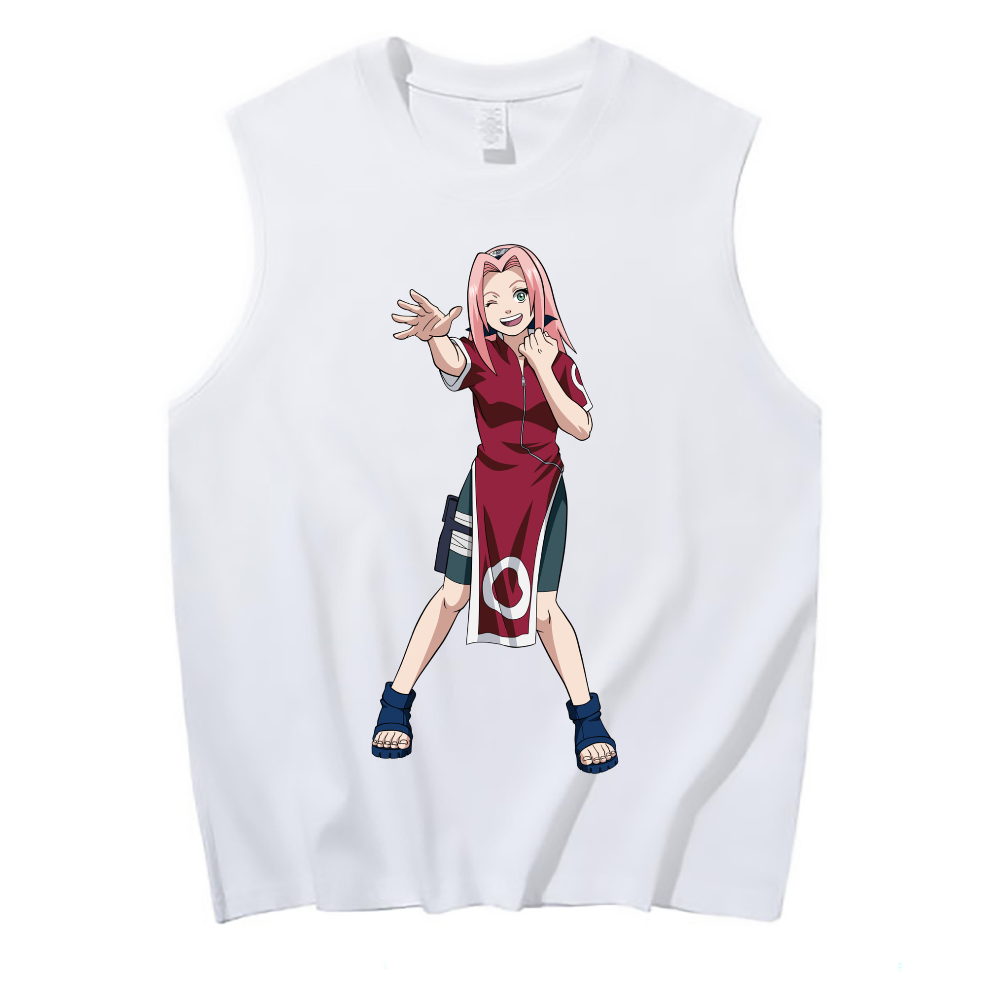 （画像用） NARUTO -ナルト- 春野サクラ Haruno Sakura コットン100％タンクトップ（フロントプリント）